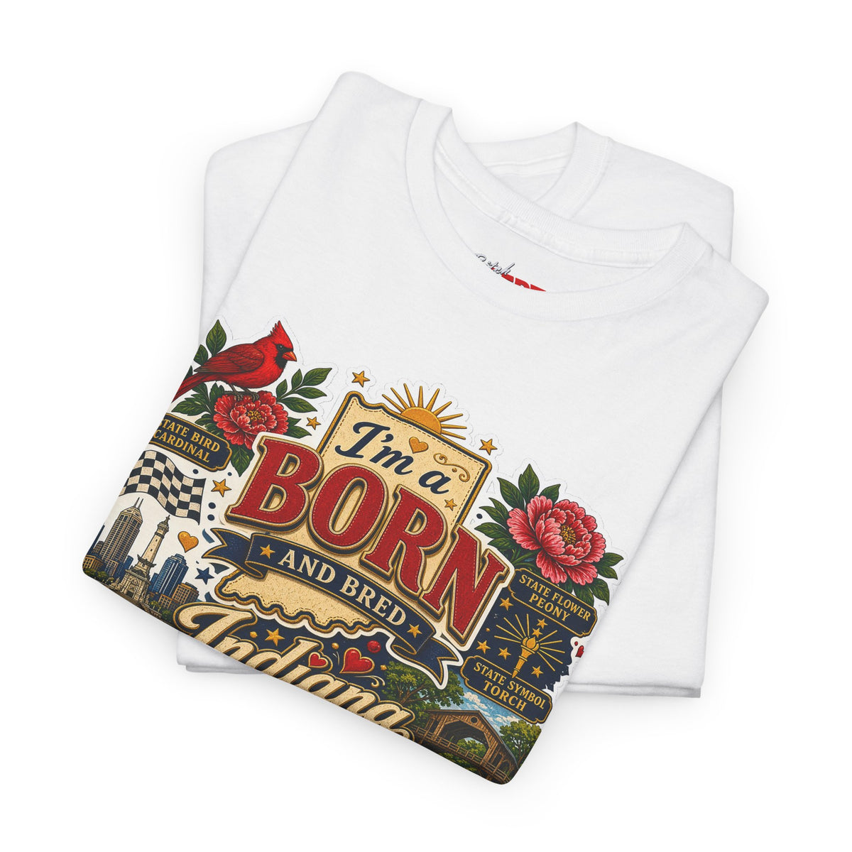 Indiana Born and Bred T-Shirt — "I'm a Born and Bred Indiana Bitch" Vintage State Pride Tee