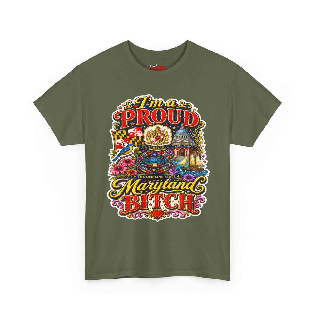 Maryland 'I'm a Proud Maryland Bitch' Tee — Vintage State Pride T-Shirt