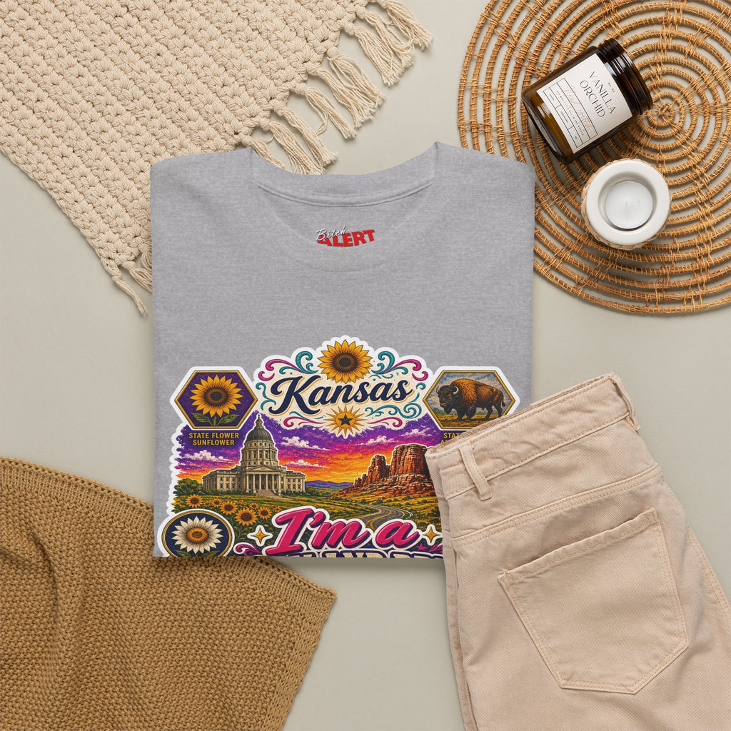 Kansas Born and Bred T-Shirt — "I'm a Born and Bred Kansas Bitch" Graphic Tee