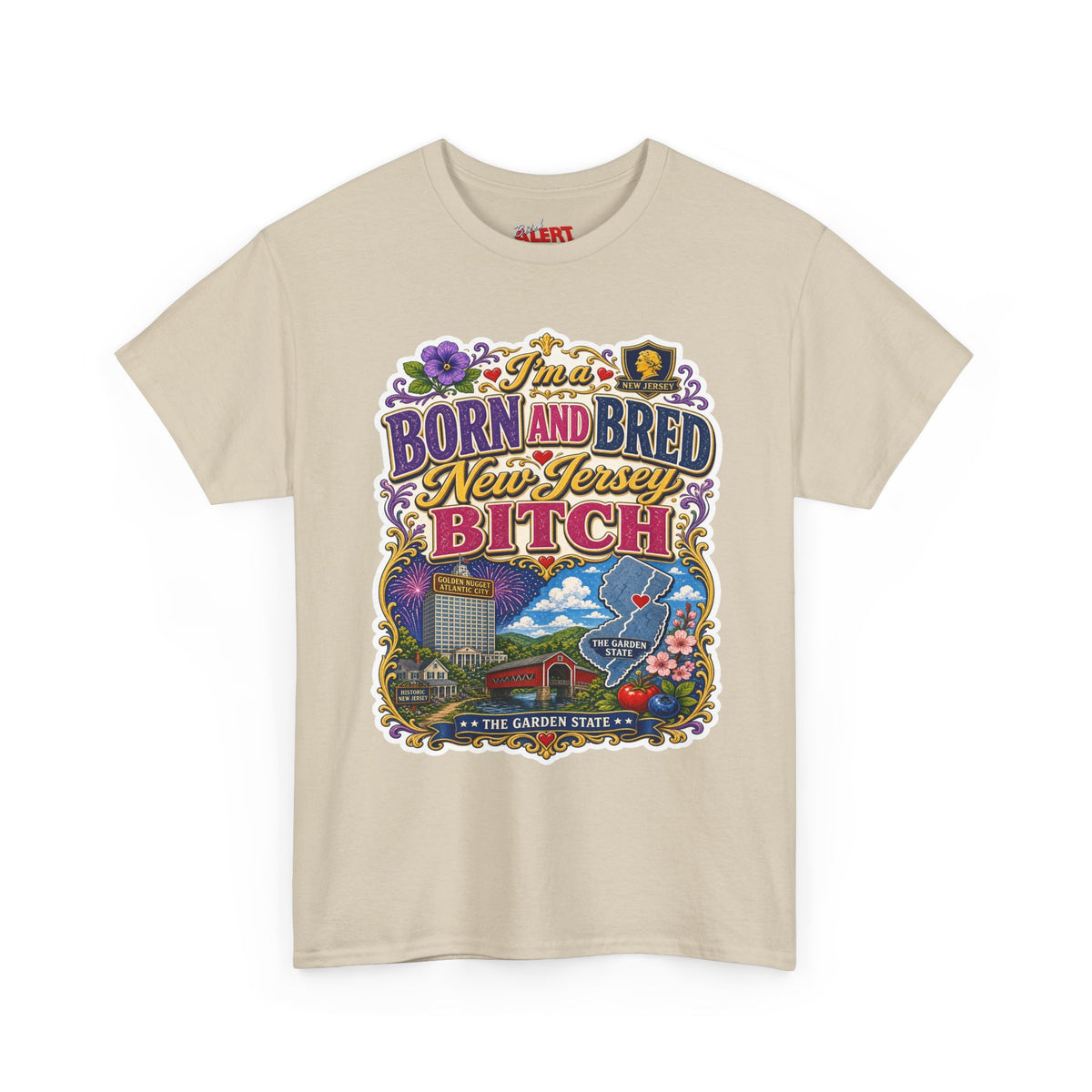 New Jersey Born and Bred Tee — "Born and Bred New Jersey Bitch" Vintage State Pride Shirt
