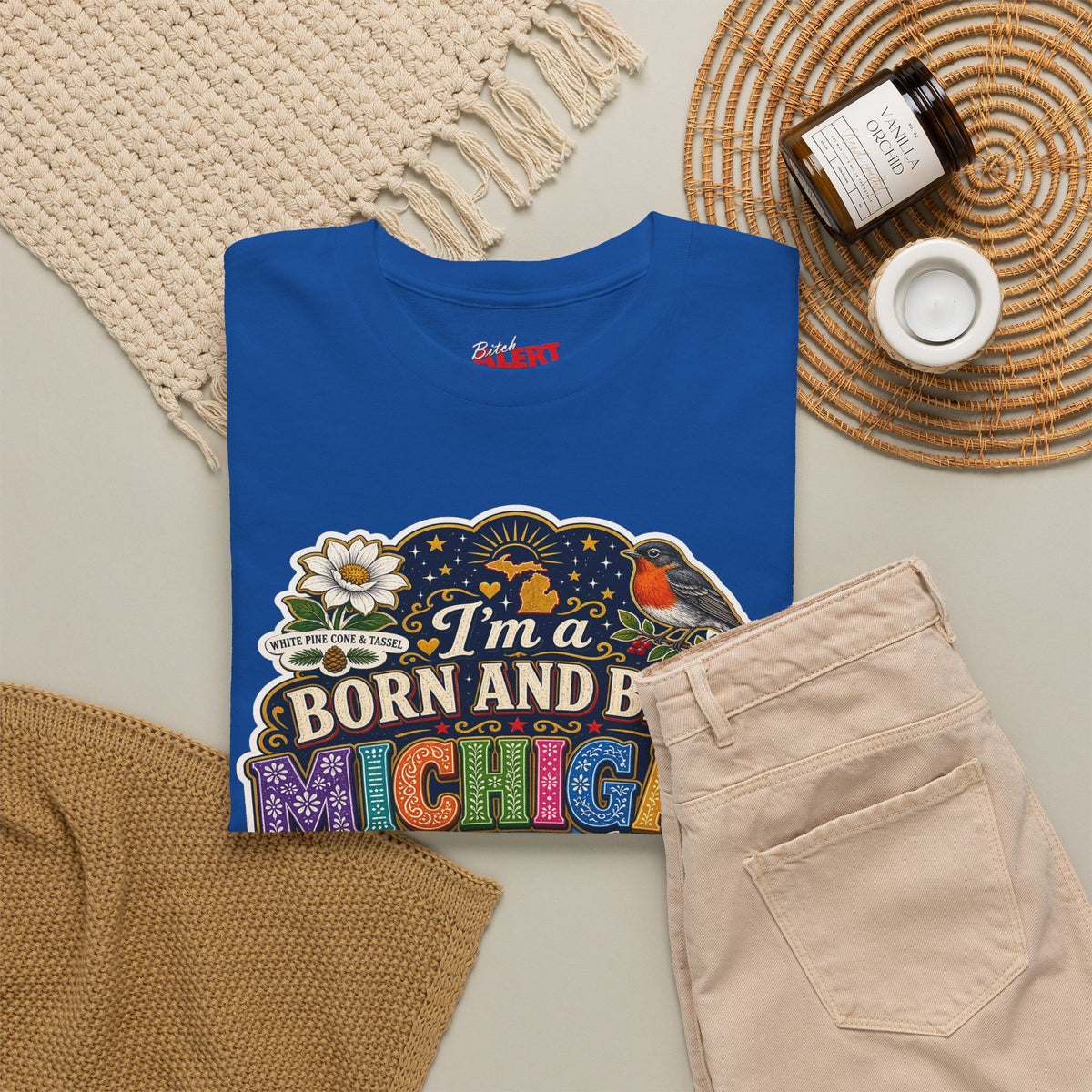 Michigan Born and Bred Tee — "I'm a Born and Bred Michigan Bitch" Graphic T‑Shirt