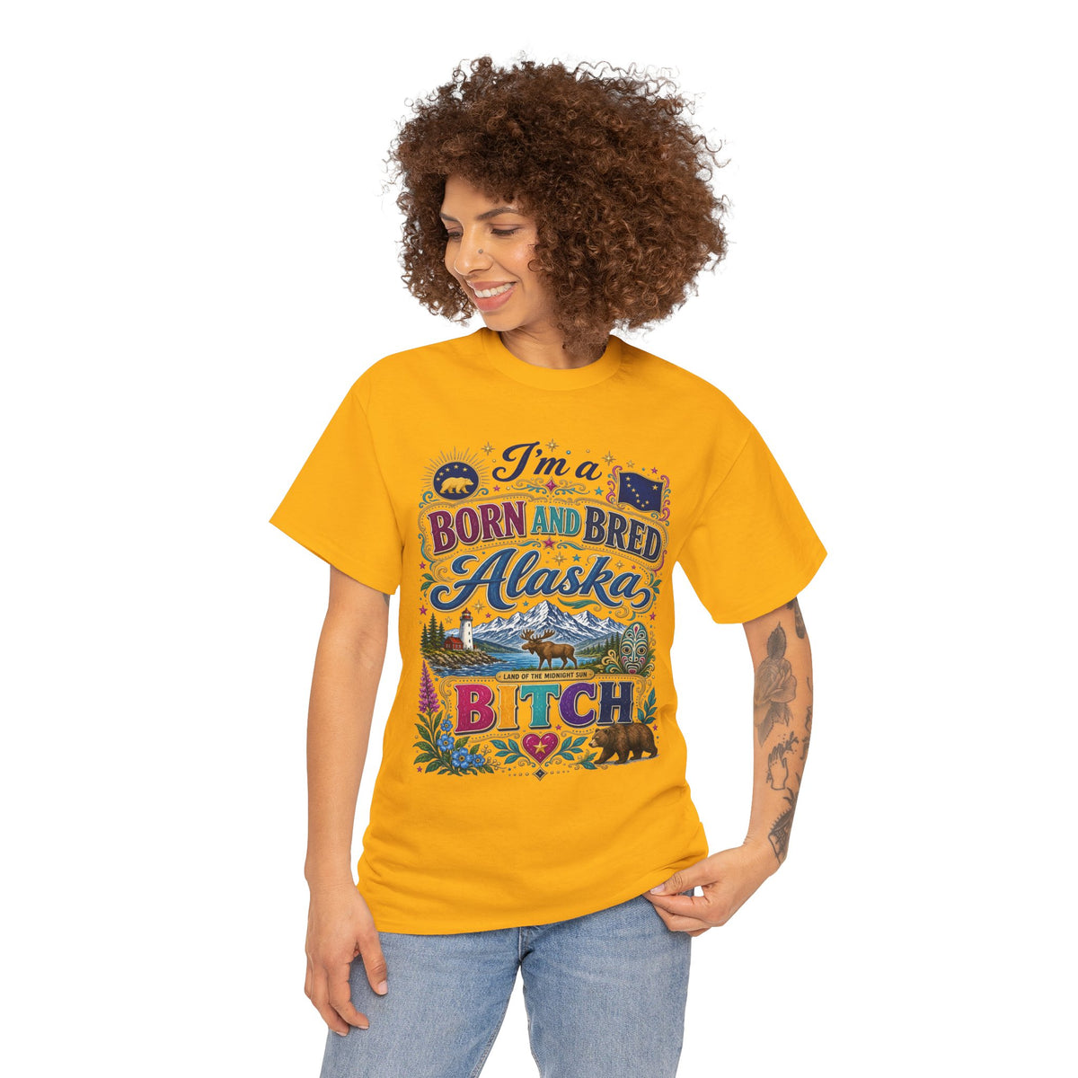 Born and Bred Alaska Bitch T-Shirt — Funny Alaskan Pride Tee