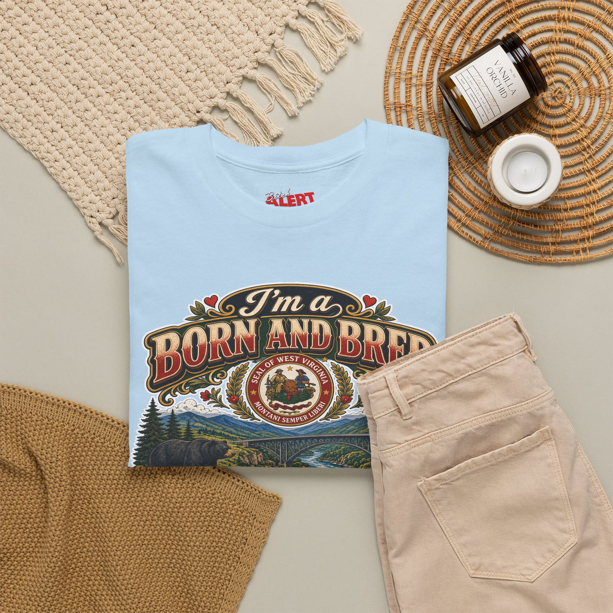 West Virginia Born and Bred BITCH T‑Shirt