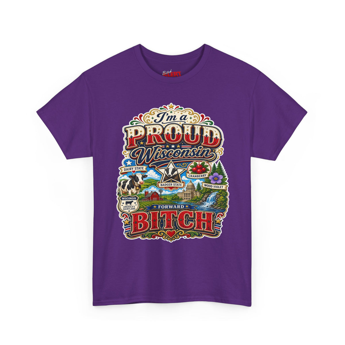 Wisconsin Proud T-Shirt — "I'm a Proud Wisconsin Bitch" Vintage State Pride Tee