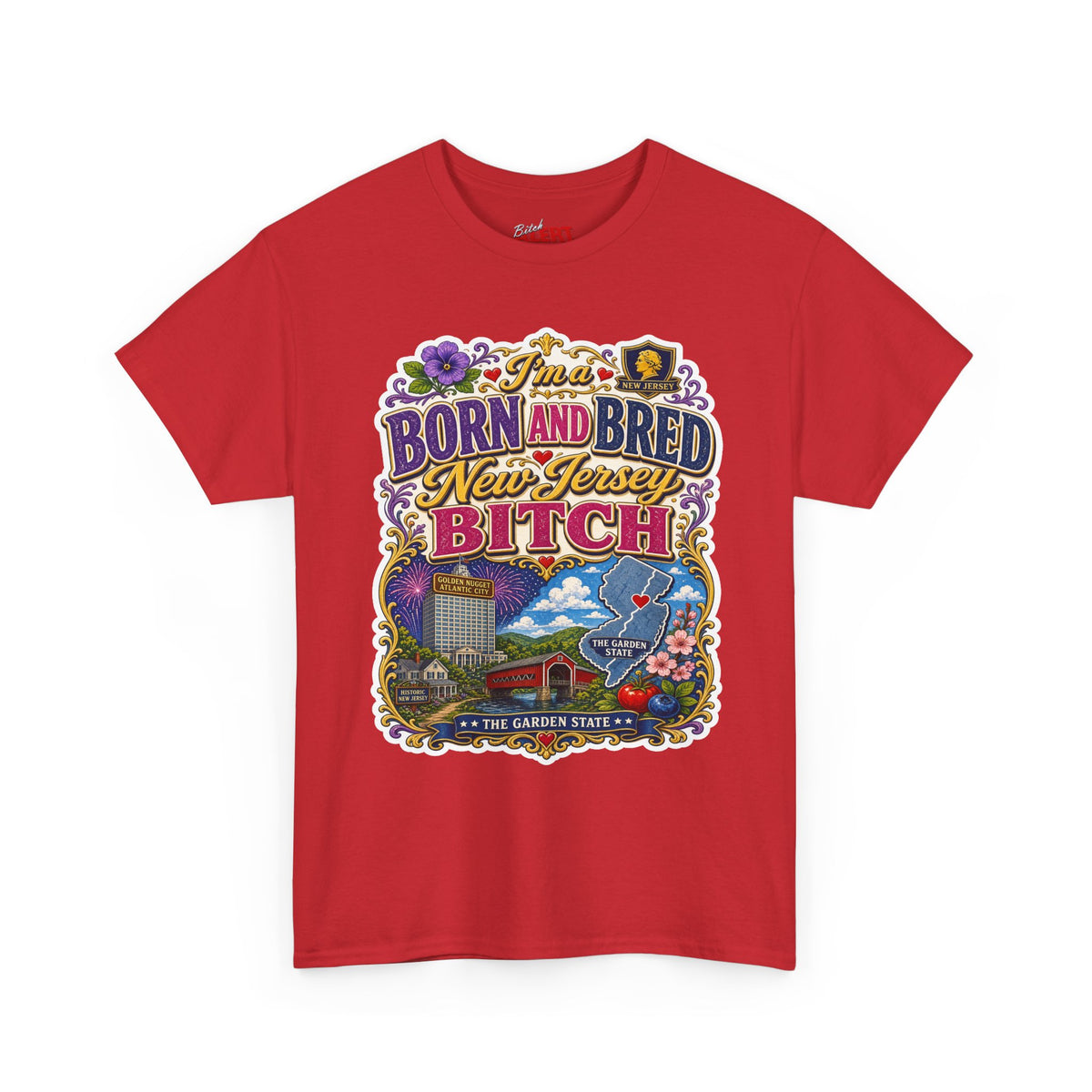 New Jersey Born and Bred Tee — "Born and Bred New Jersey Bitch" Vintage State Pride Shirt