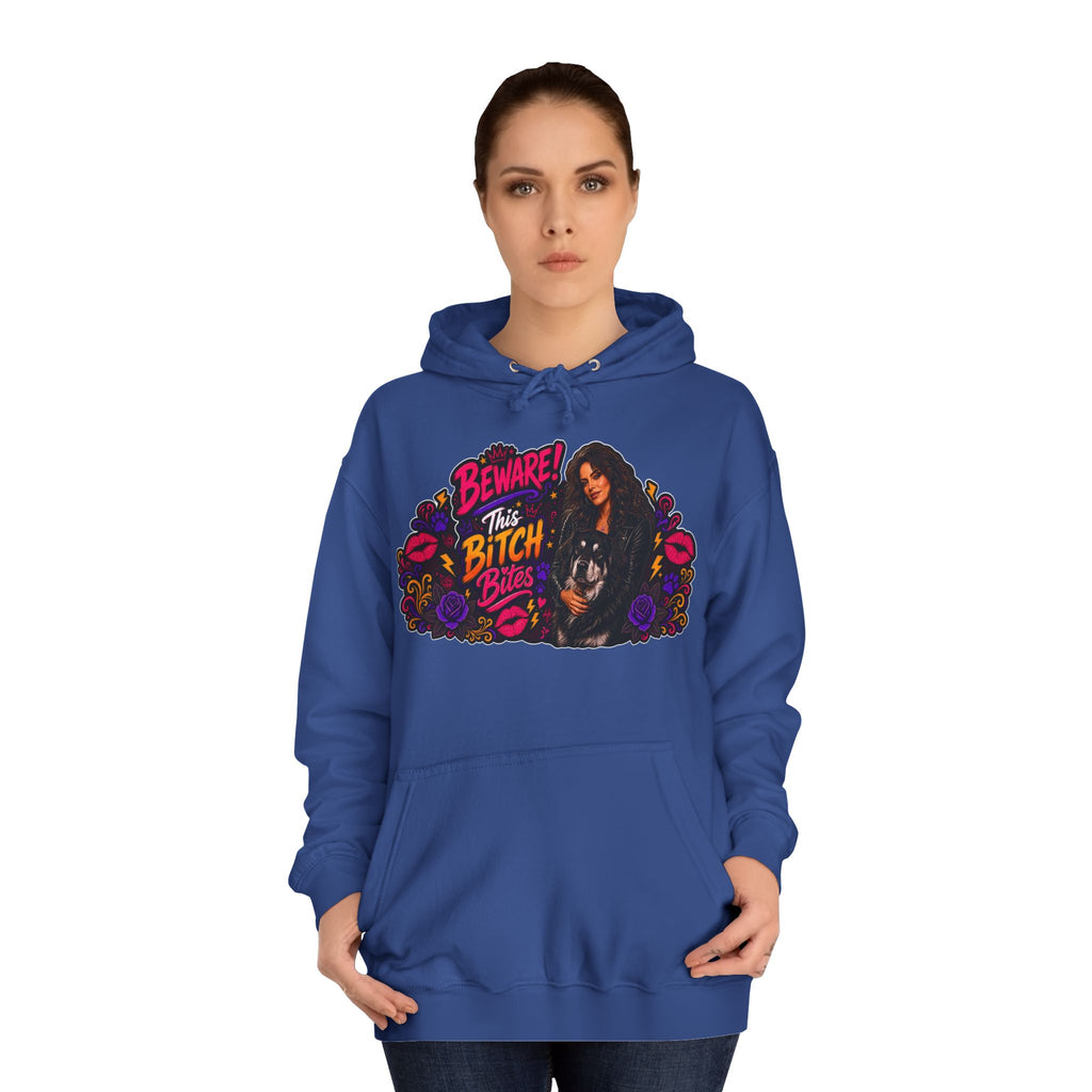 "Beware This Bitch Bites" Floral Graphic Hoodie