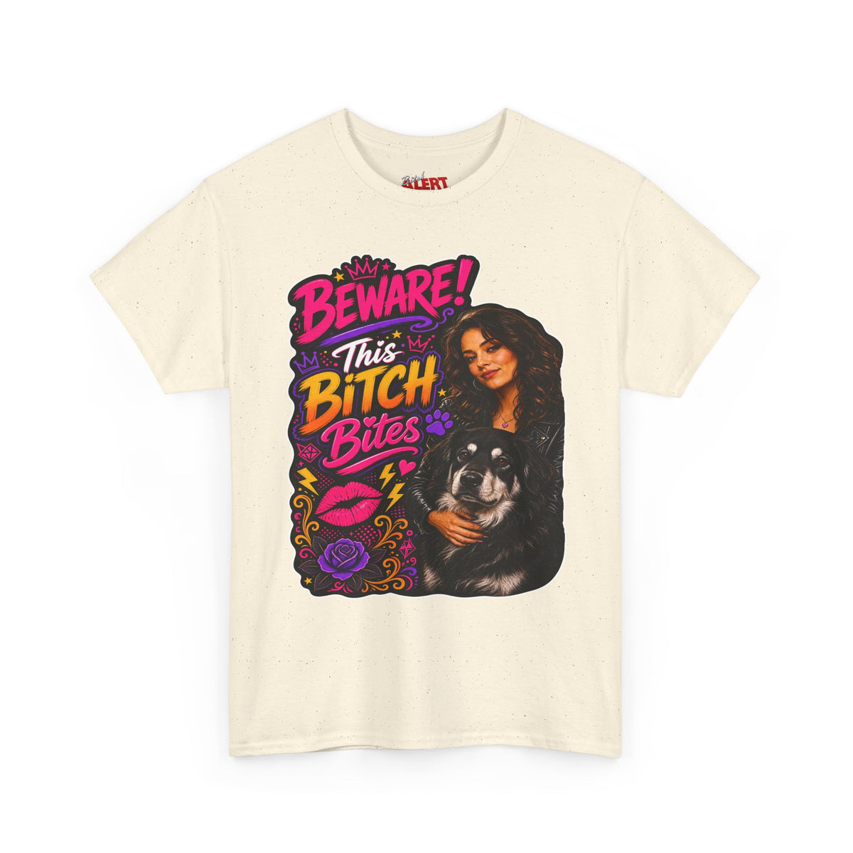 Beware This Bitch Bites T-Shirt — Funny Dog Lover Graphic Tee