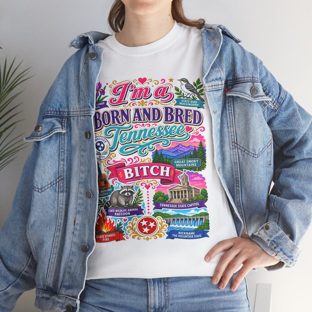 Tennessee Born & Bred Tee — Colorful State Pride Graphic T-Shirt