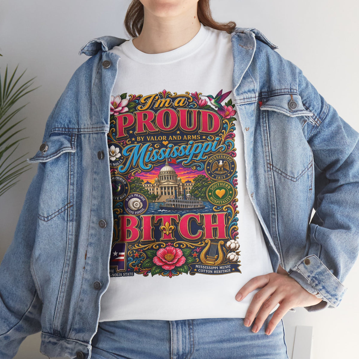 Mississippi Proud Tee — "I'm a Proud Mississippi Bitch" Graphic T-Shirt