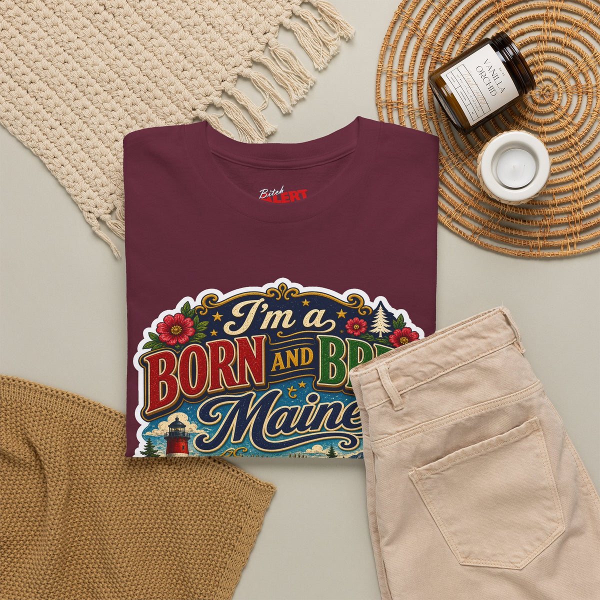 Maine Born and Bred T-Shirt — "I’m a Born and Bred Maine Bitch" Vintage Tee