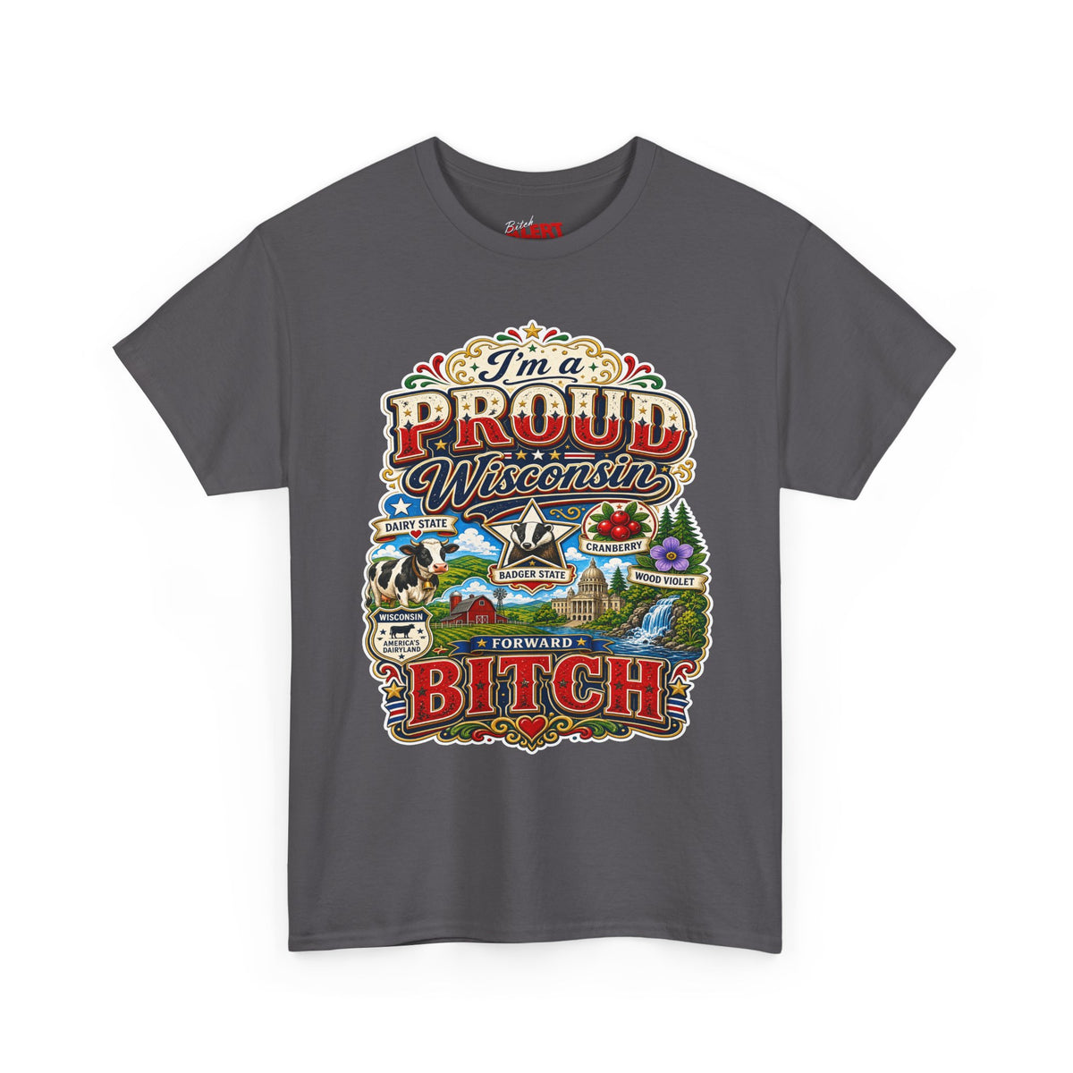 Wisconsin Proud T-Shirt — "I'm a Proud Wisconsin Bitch" Vintage State Pride Tee