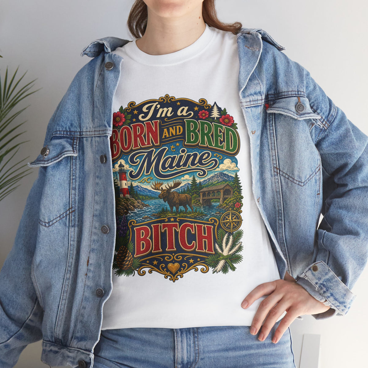 Maine Born and Bred T-Shirt — "I’m a Born and Bred Maine Bitch" Vintage Tee