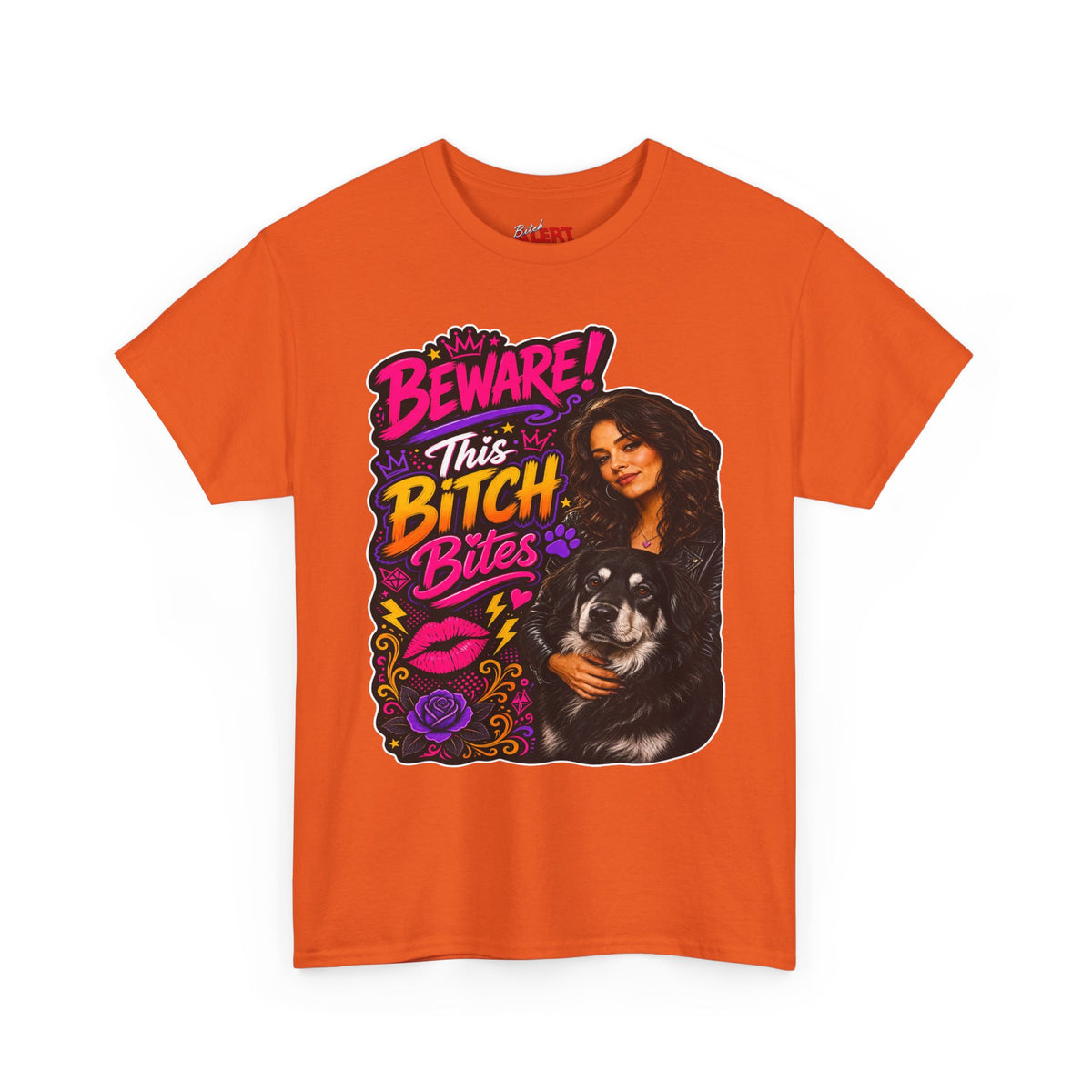 Beware This Bitch Bites T-Shirt — Funny Dog Lover Graphic Tee