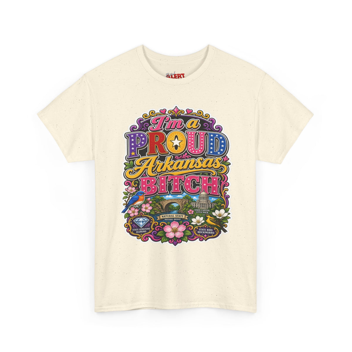 Arkansas Proud Bitch T-Shirt — Retro Floral State Pride Tee
