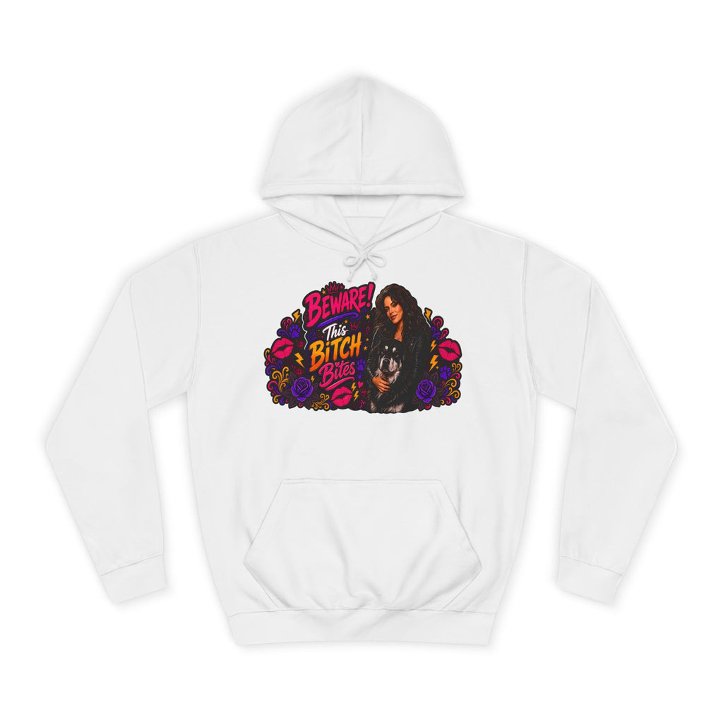 "Beware This Bitch Bites" Floral Graphic Hoodie