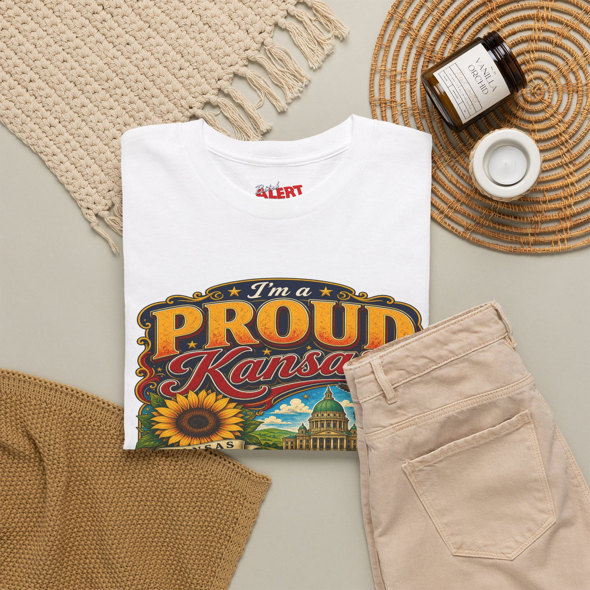 Proud Kansas T-Shirt — "I’m a Proud Kansas Bitch" Vintage State Tee