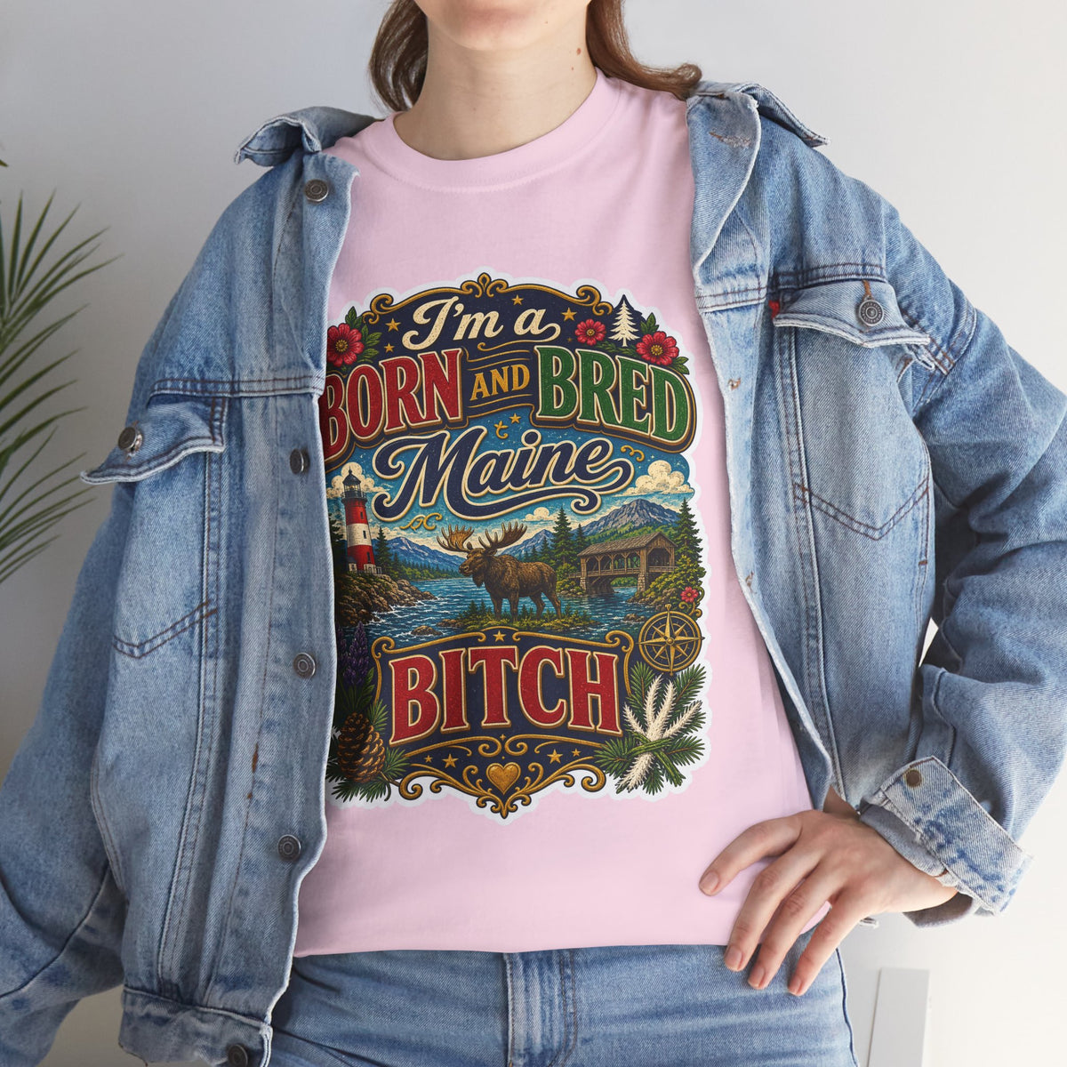 Maine Born and Bred T-Shirt — "I’m a Born and Bred Maine Bitch" Vintage Tee