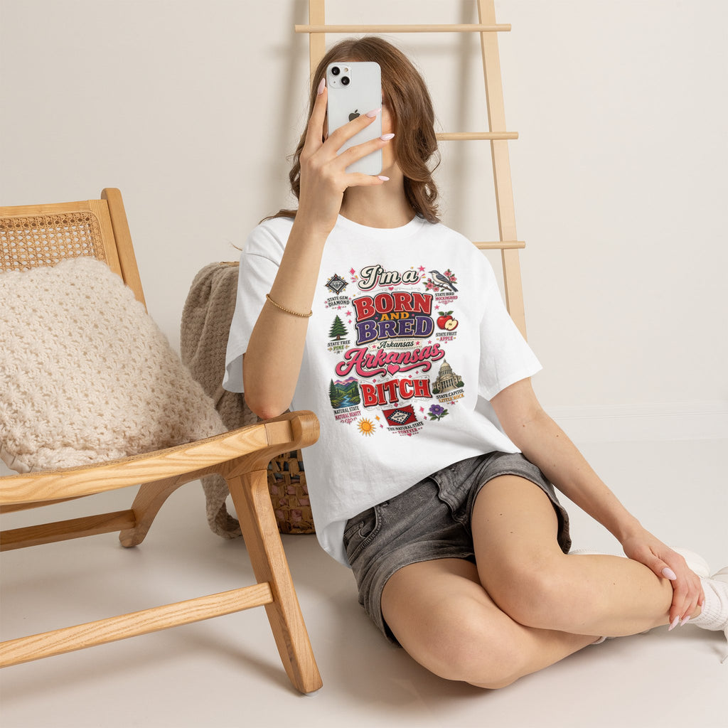 Arkansas Born and Bred Bitch T-Shirt — State Pride Graphic Tee