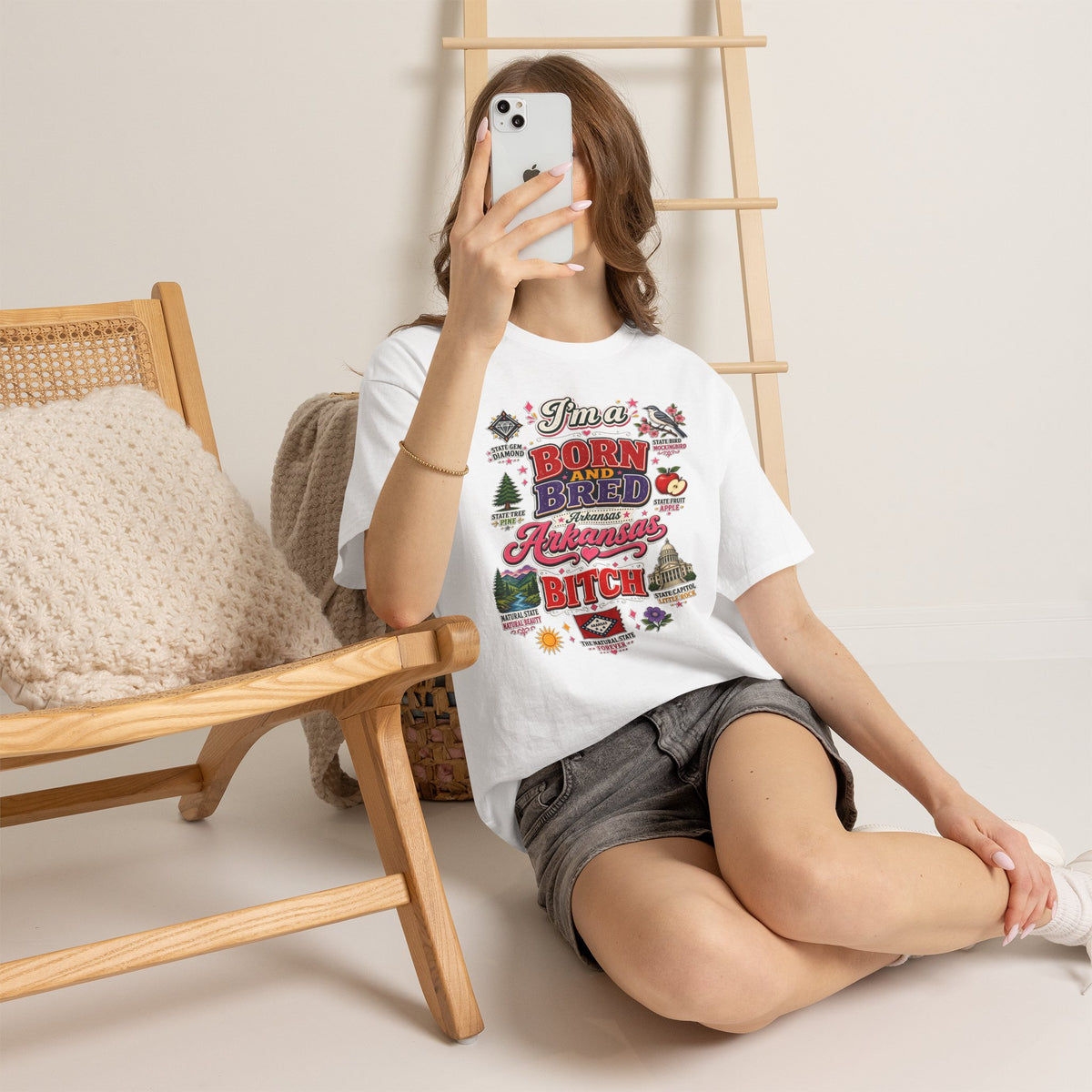 Arkansas Born and Bred Bitch T-Shirt — State Pride Graphic Tee