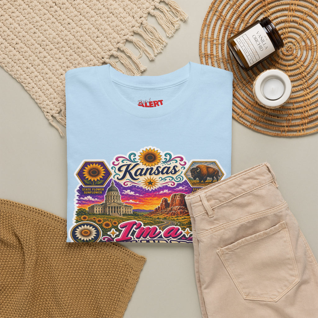 Kansas Born and Bred T-Shirt — "I'm a Born and Bred Kansas Bitch" Graphic Tee