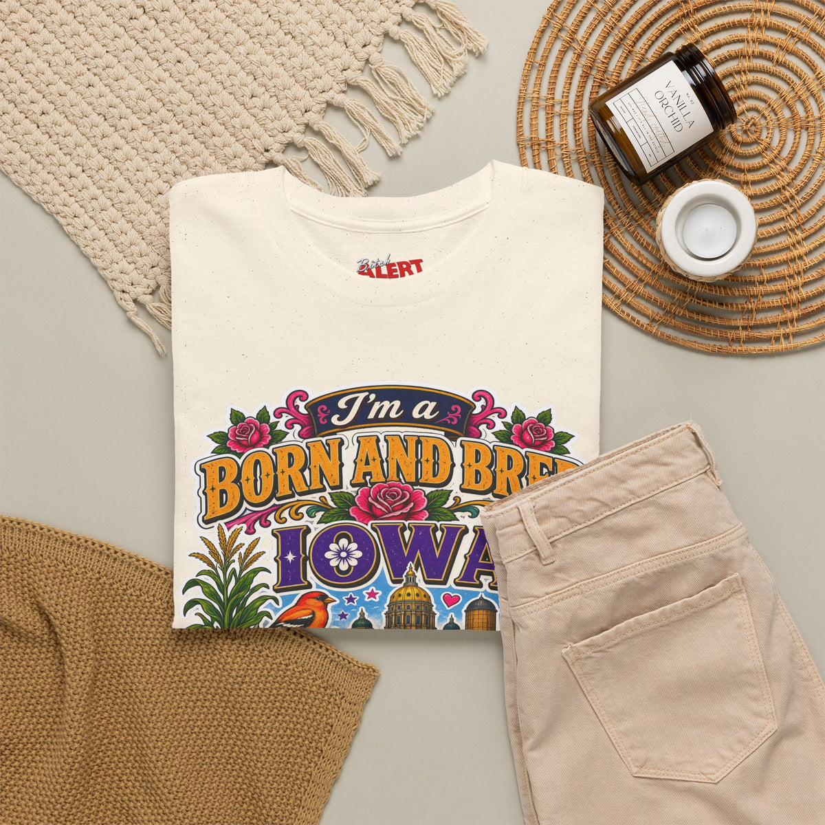 Iowa Born and Bred Tee — "I’m a Born and Bred Iowa Bitch" Graphic Shirt