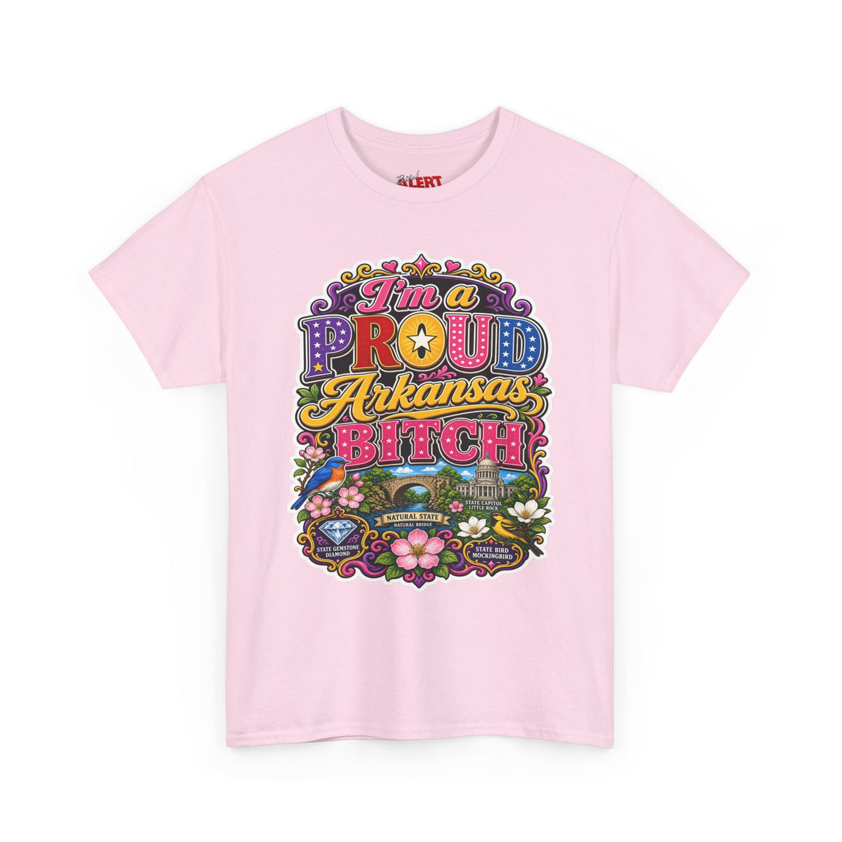 Arkansas Proud Bitch T-Shirt — Retro Floral State Pride Tee