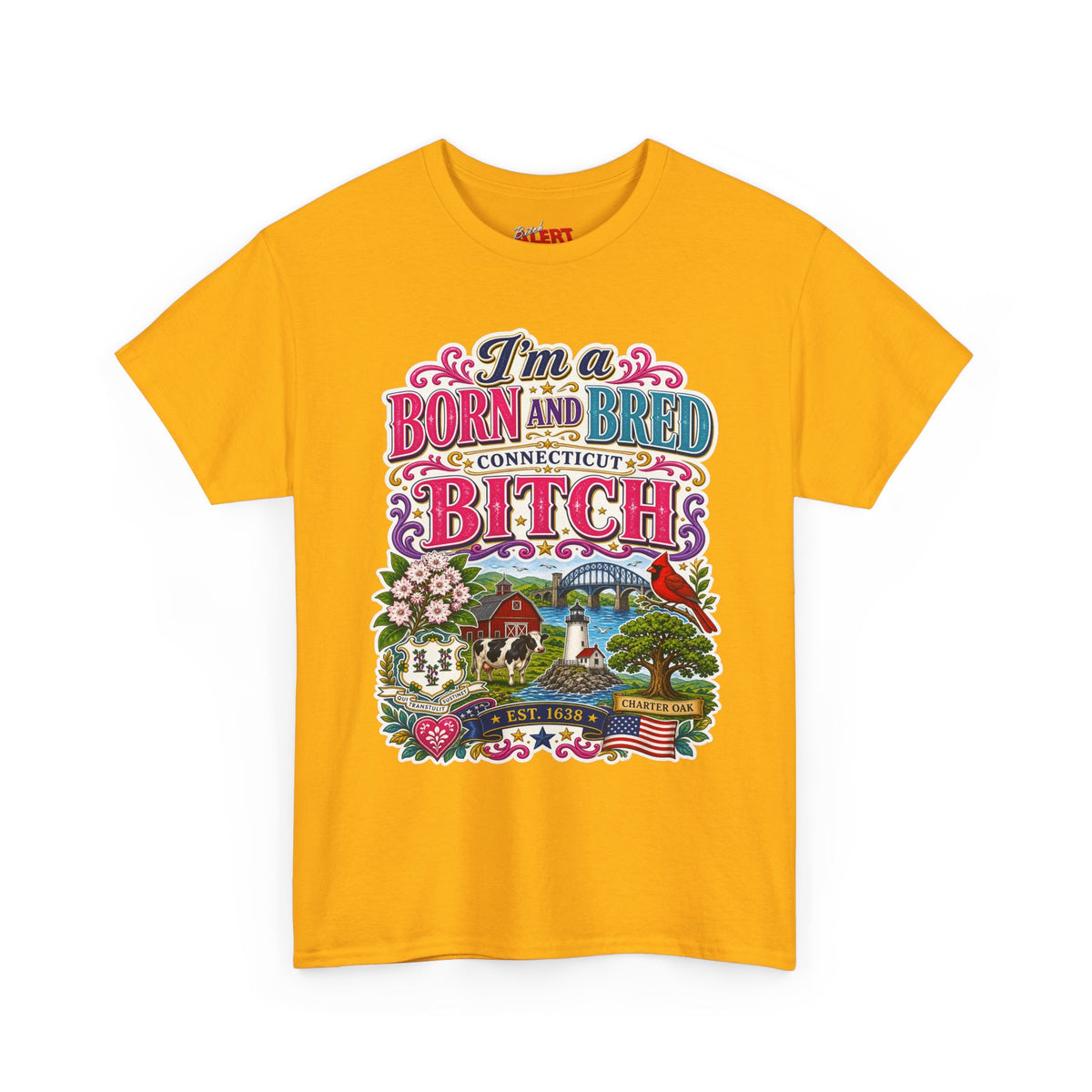 Connecticut Born and Bred Graphic Tee — "I'm a Born and Bred Connecticut Bitch"