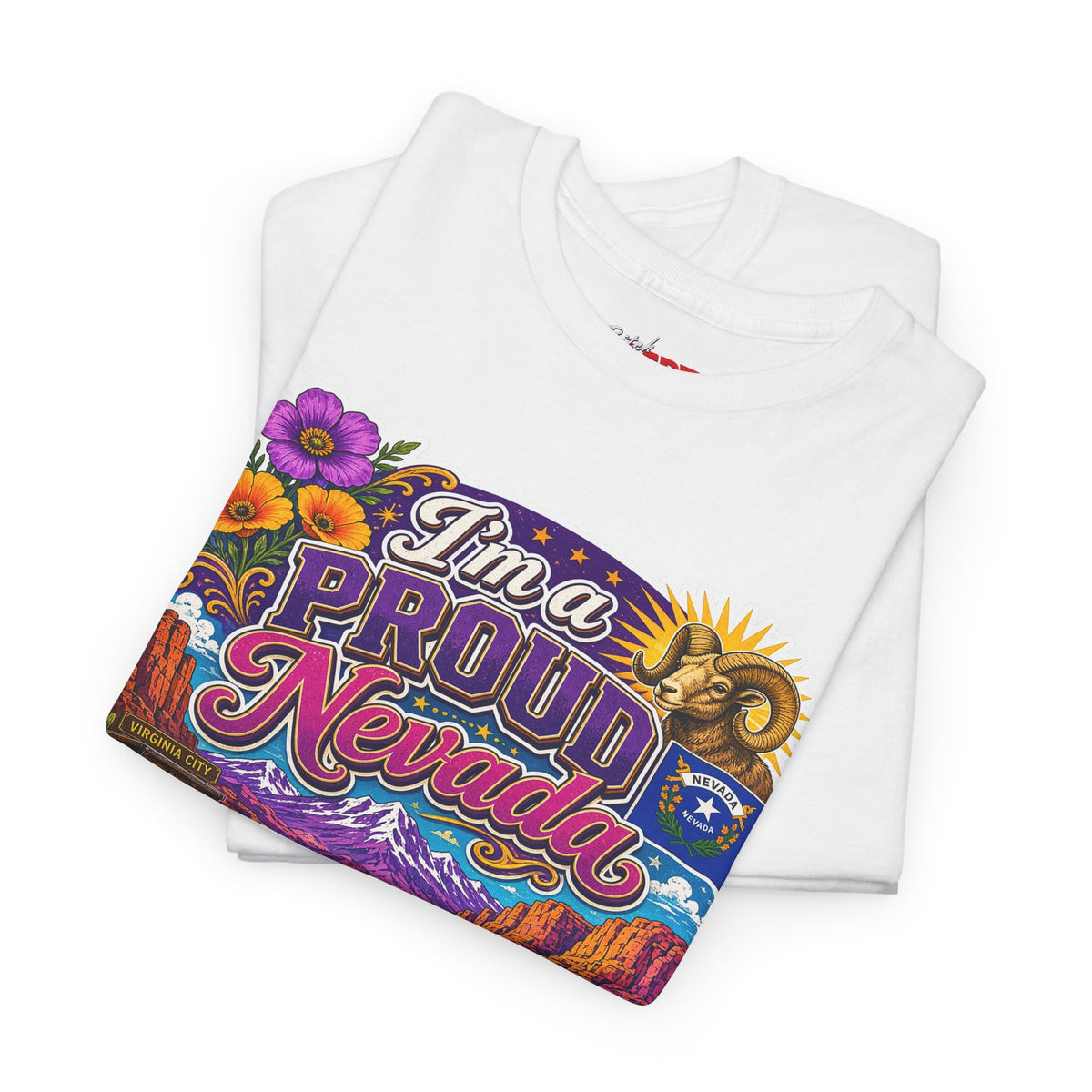 Nevada Proud T-Shirt — "I'm a Proud Nevada Bitch" Retro Scenic Tee