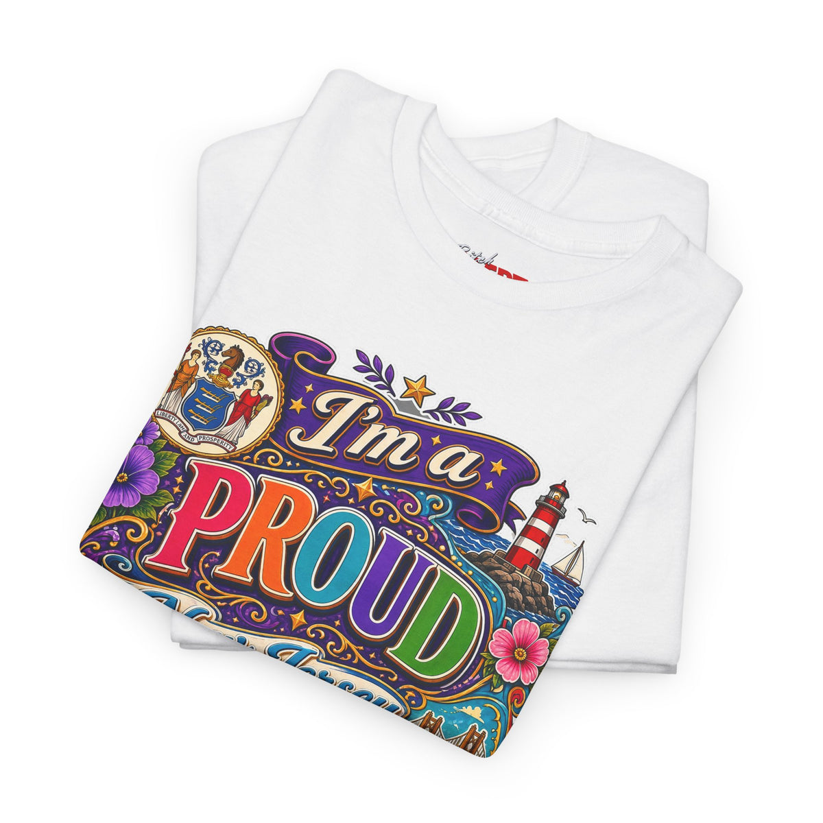 New Jersey Proud T-Shirt — I'm a Proud New Jersey Bitch Floral Graphic Tee