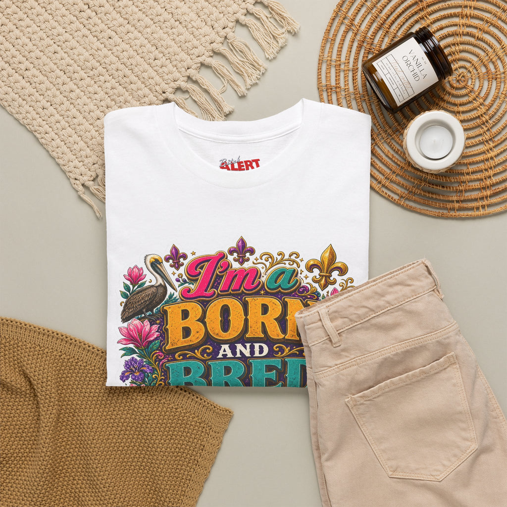 Louisiana Born & Bred Tee – “I’m a Born and Bred Louisiana Bitch” Graphic Shirt