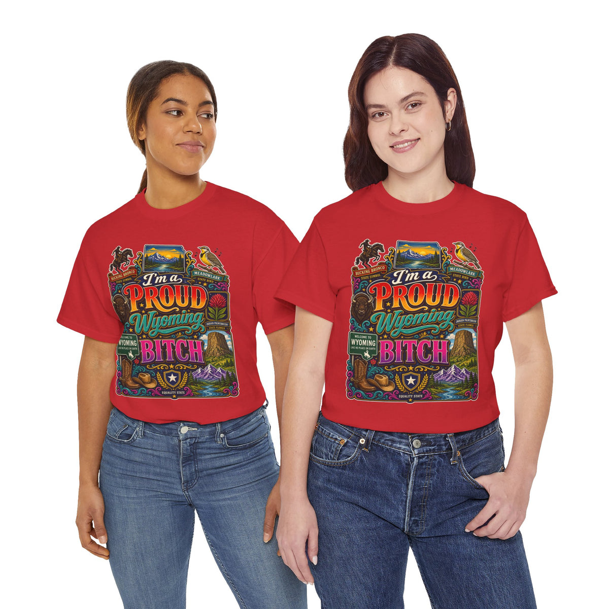 Wyoming Proud Bitch T‑Shirt — Retro State Pride Graphic Tee