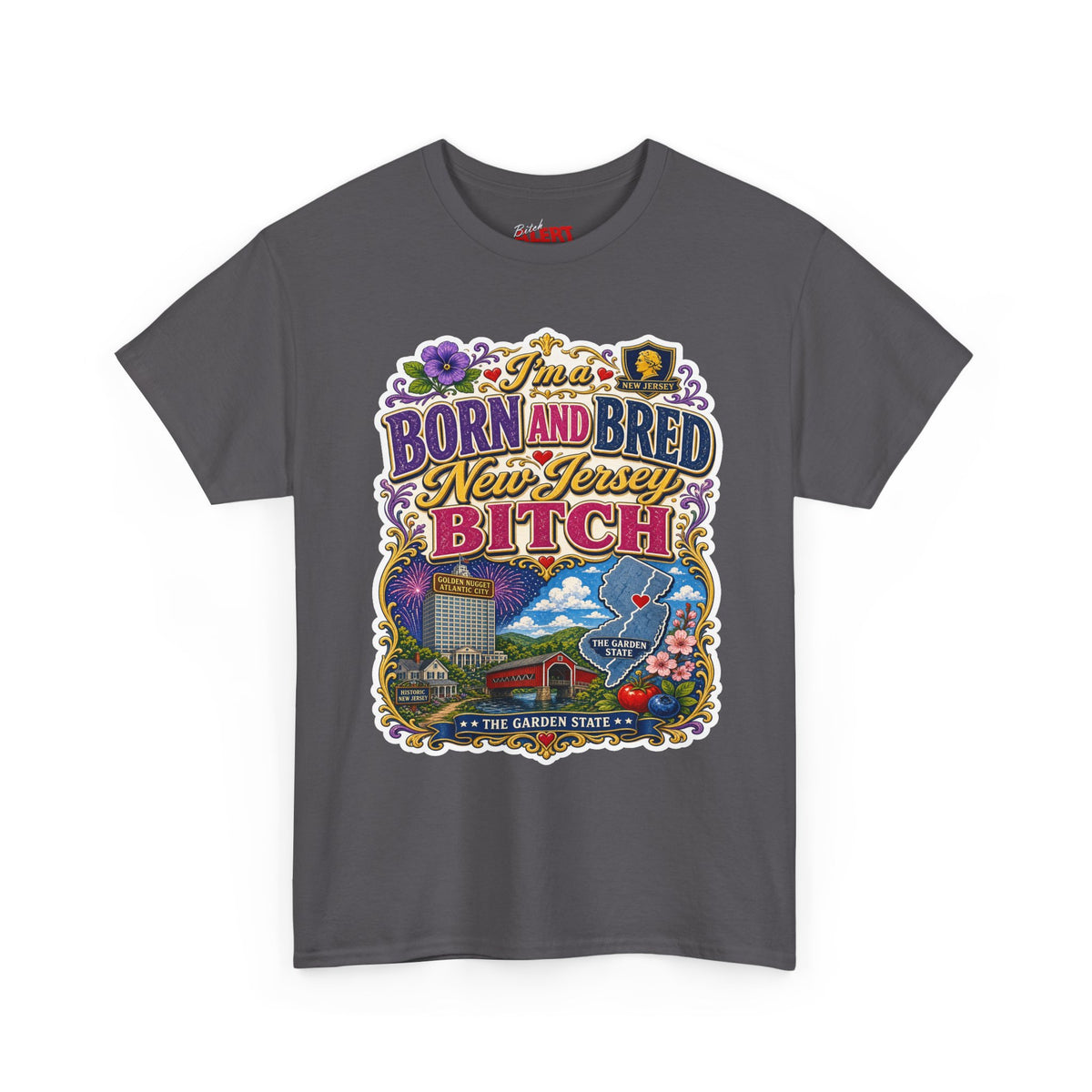 New Jersey Born and Bred Tee — "Born and Bred New Jersey Bitch" Vintage State Pride Shirt