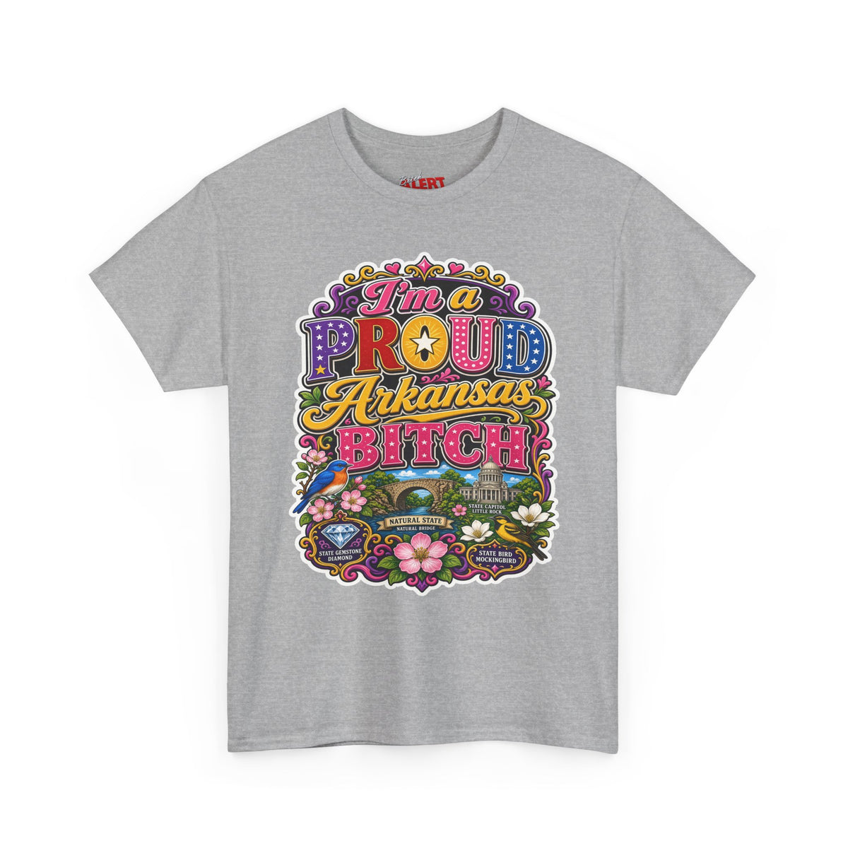 Arkansas Proud Bitch T-Shirt — Retro Floral State Pride Tee