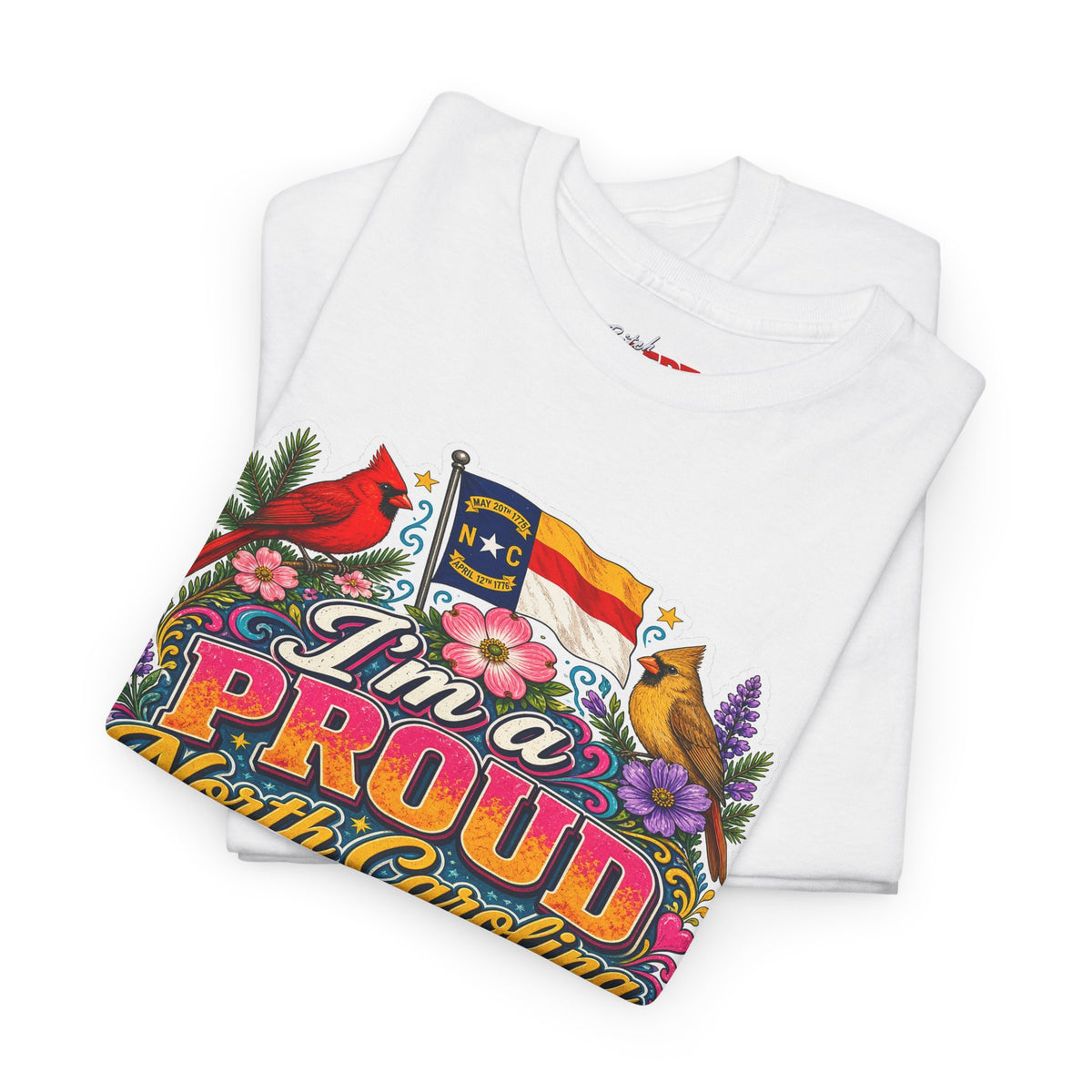 North Carolina Proud Bitch T-Shirt — Floral State Pride Graphic Tee
