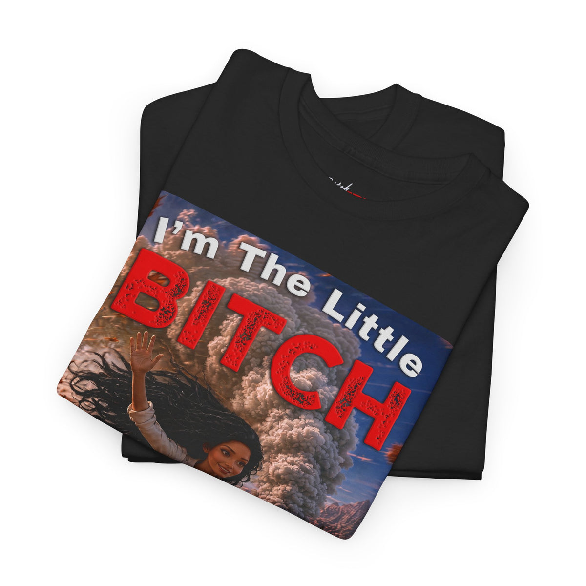 The Little Bitch That Can T‑Shirt - Black Hair