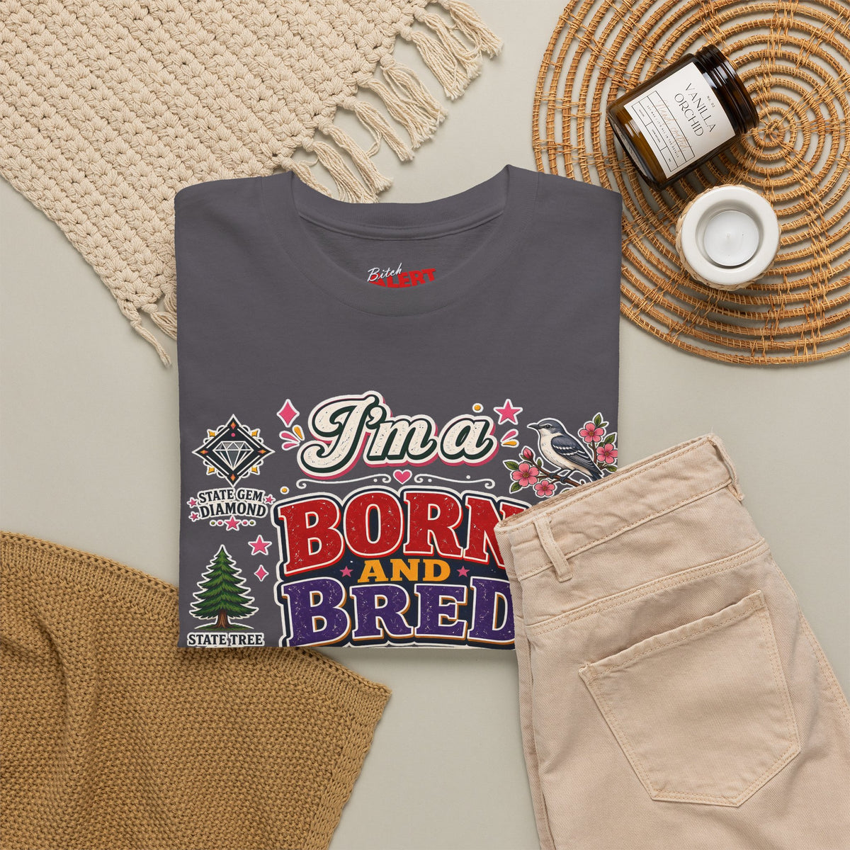 Arkansas Born and Bred Bitch T-Shirt — State Pride Graphic Tee