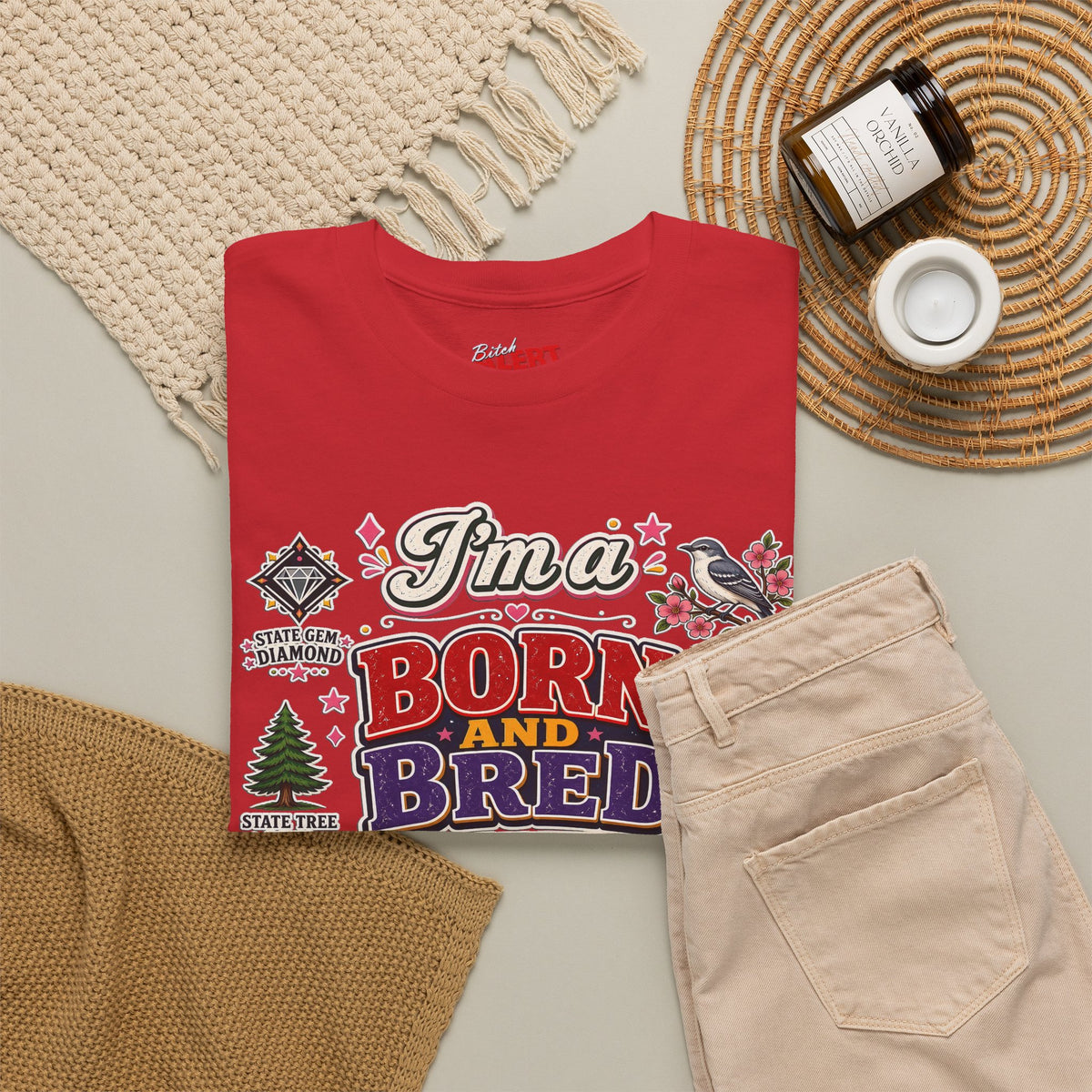Arkansas Born and Bred Bitch T-Shirt — State Pride Graphic Tee