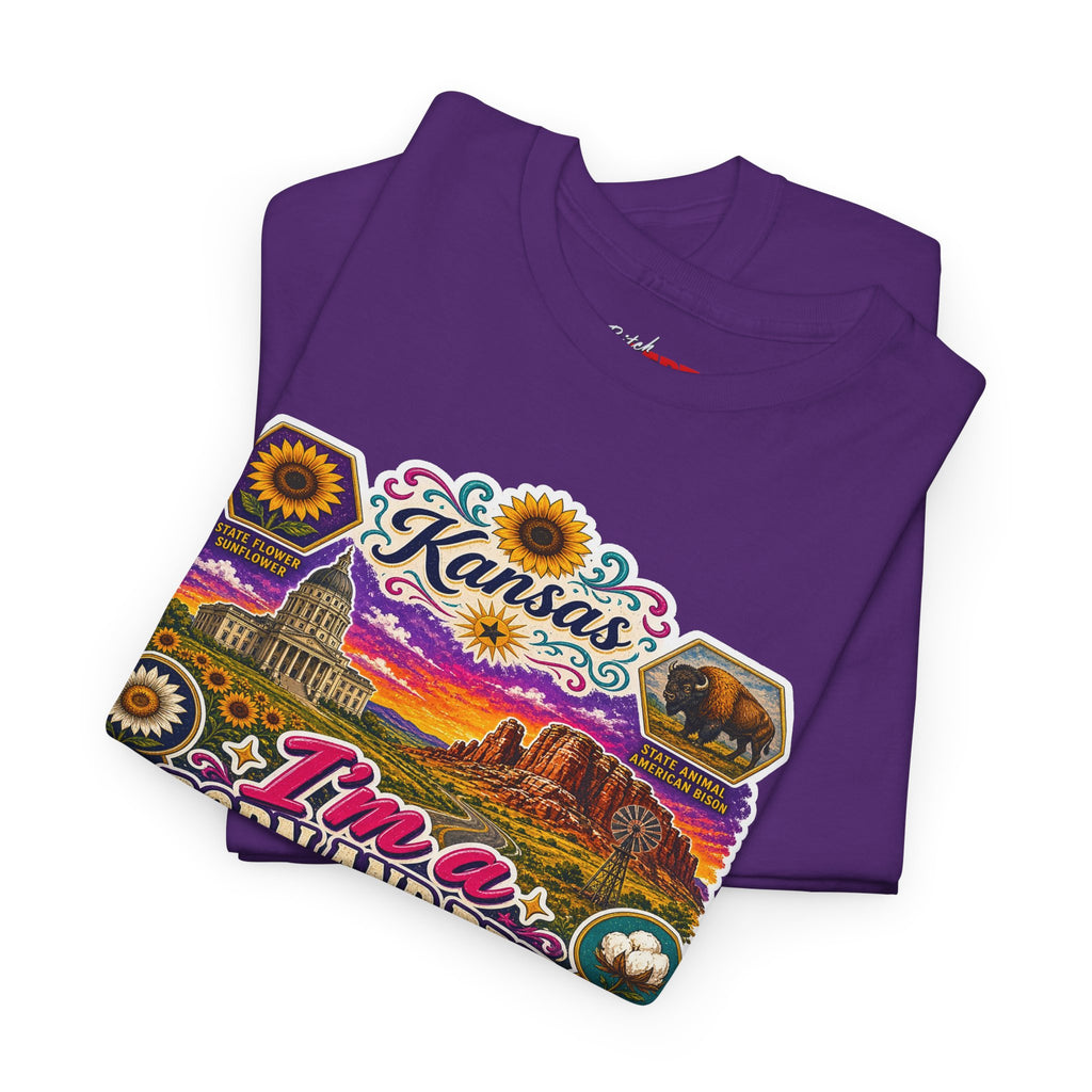 Kansas Born and Bred T-Shirt — "I'm a Born and Bred Kansas Bitch" Graphic Tee