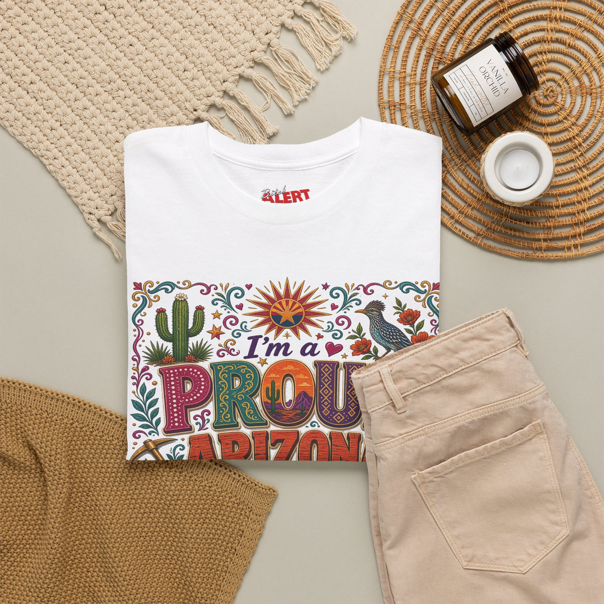 Arizona Proud Bitch T-Shirt — Colorful Southwestern Desert Graphic Tee