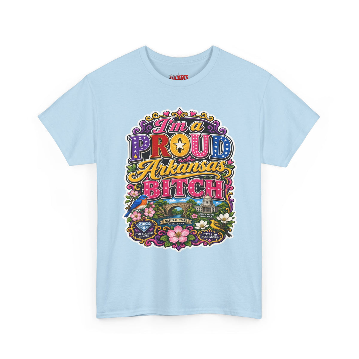 Arkansas Proud Bitch T-Shirt — Retro Floral State Pride Tee