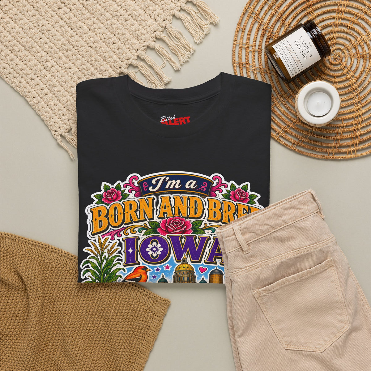 Iowa Born and Bred Tee — "I’m a Born and Bred Iowa Bitch" Graphic Shirt