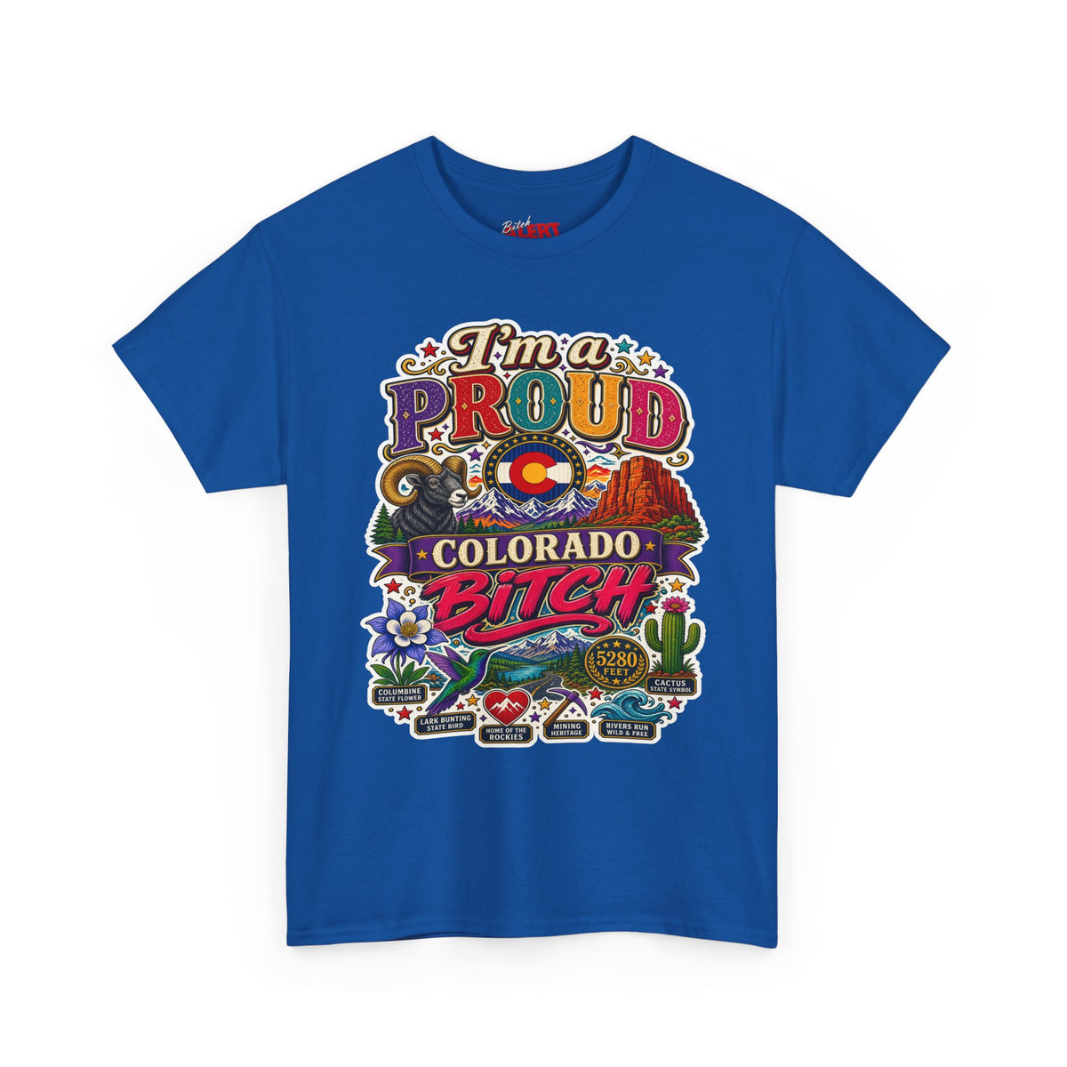 Colorado Proud T-Shirt — "I'm a Proud Colorado Bitch" Retro Mountain Graphic Tee