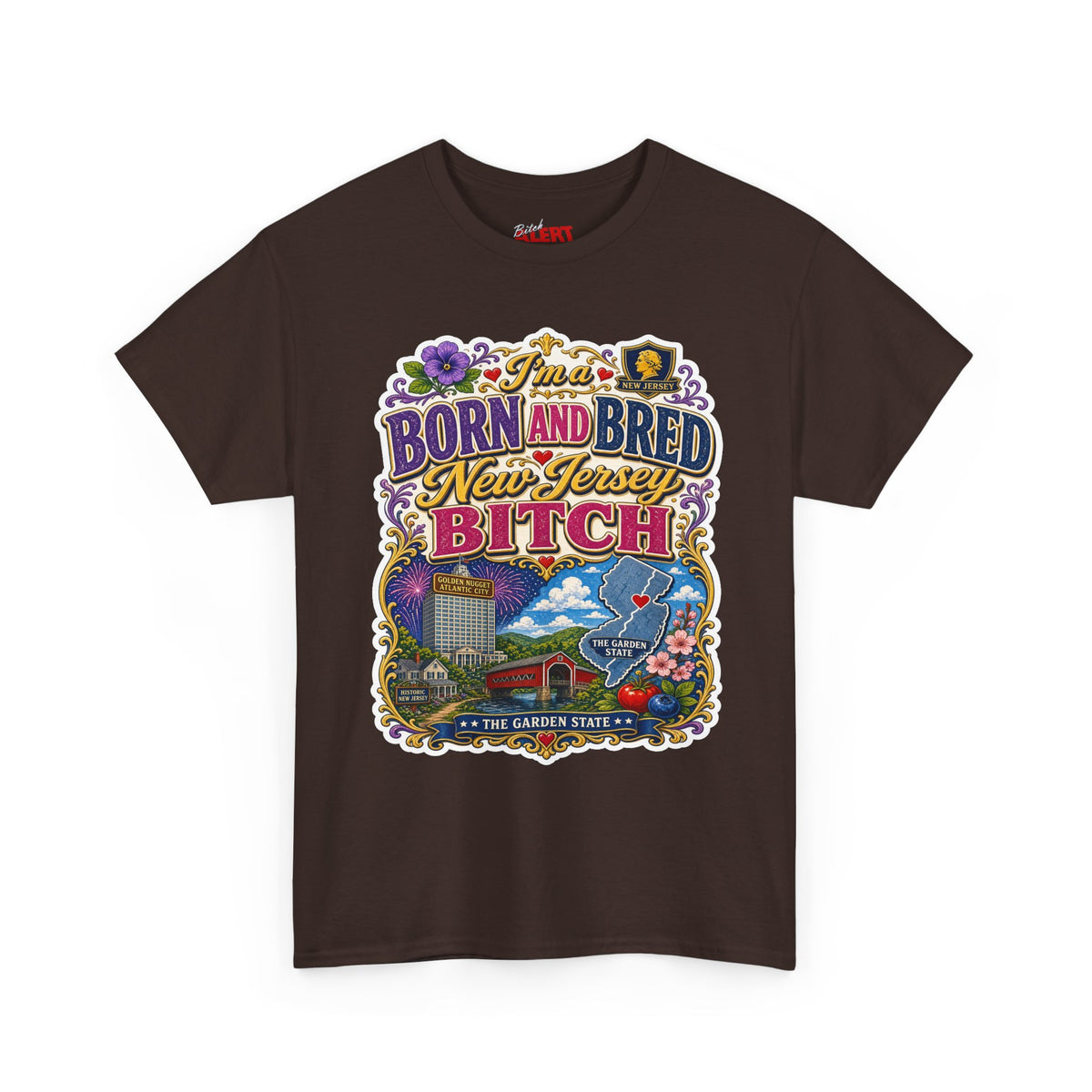 New Jersey Born and Bred Tee — "Born and Bred New Jersey Bitch" Vintage State Pride Shirt