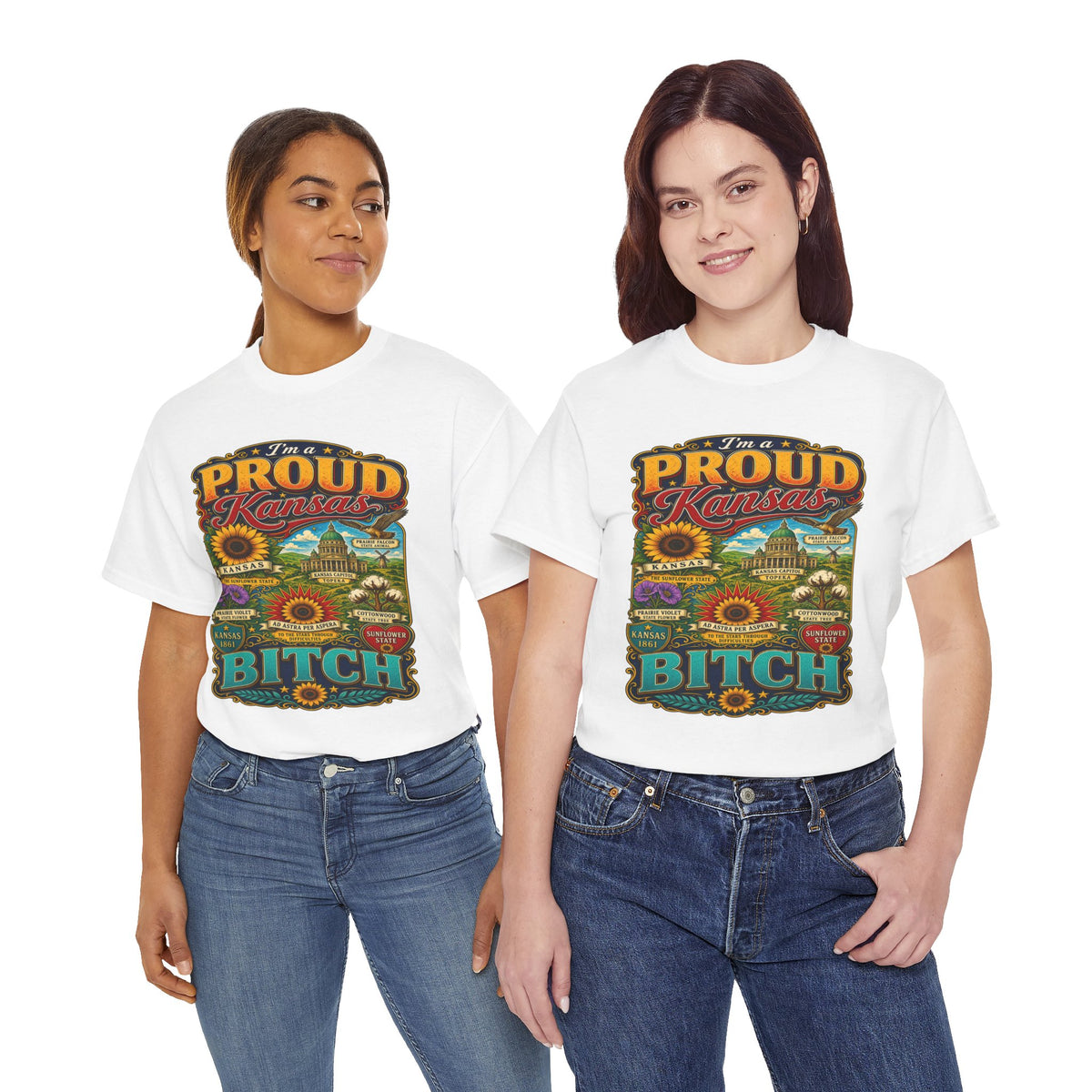 Proud Kansas T-Shirt — "I’m a Proud Kansas Bitch" Vintage State Tee