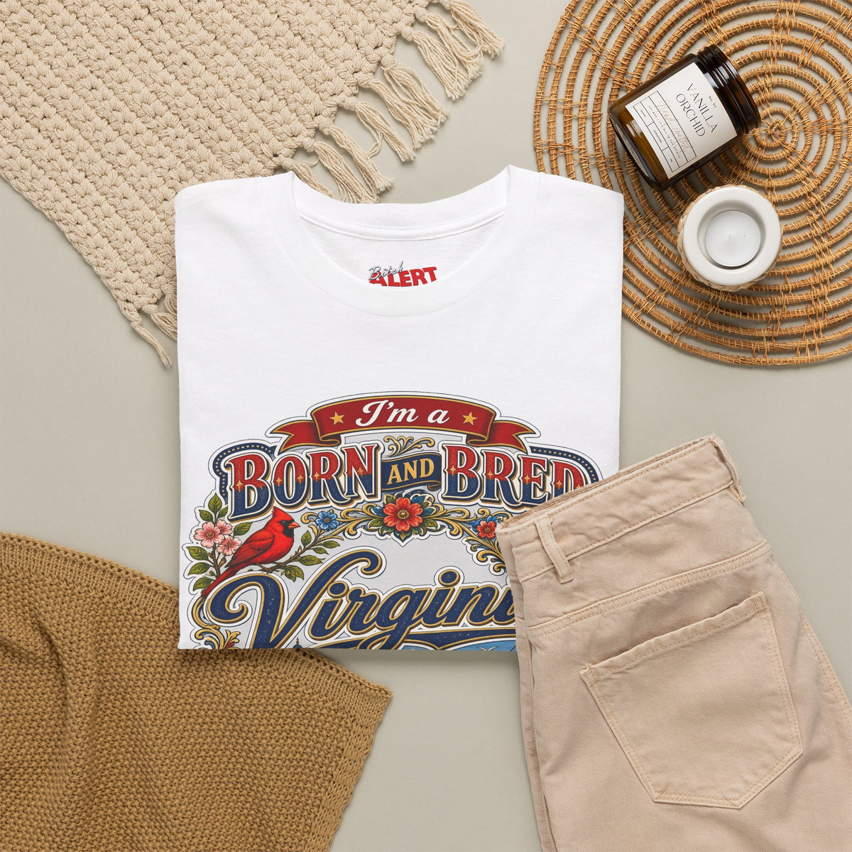 Virginia Born and Bred T-Shirt — Vintage State Pride Graphic Tee ("Virginia Bitch")