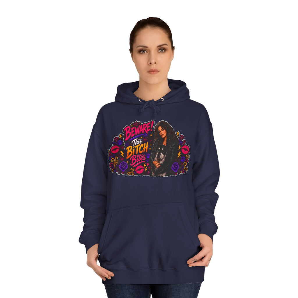 "Beware This Bitch Bites" Floral Graphic Hoodie
