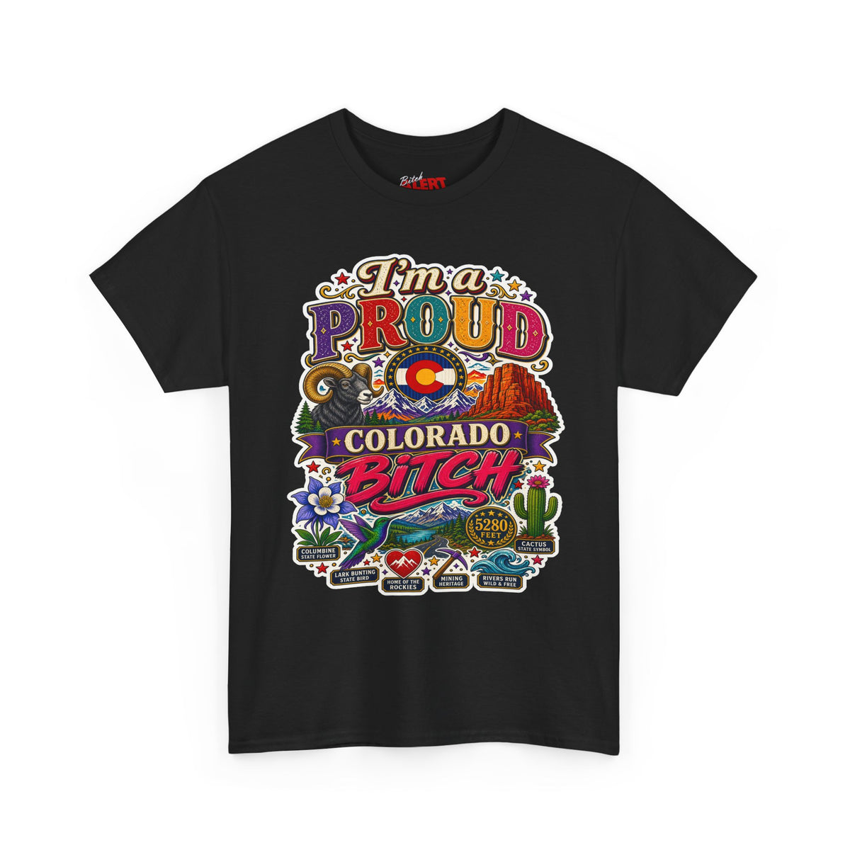 Colorado Proud T-Shirt — "I'm a Proud Colorado Bitch" Retro Mountain Graphic Tee