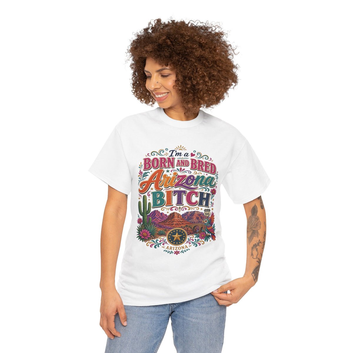 Born and Bred Arizona Tee — "I'm a Born and Bred Arizona Bitch" Graphic T-Shirt