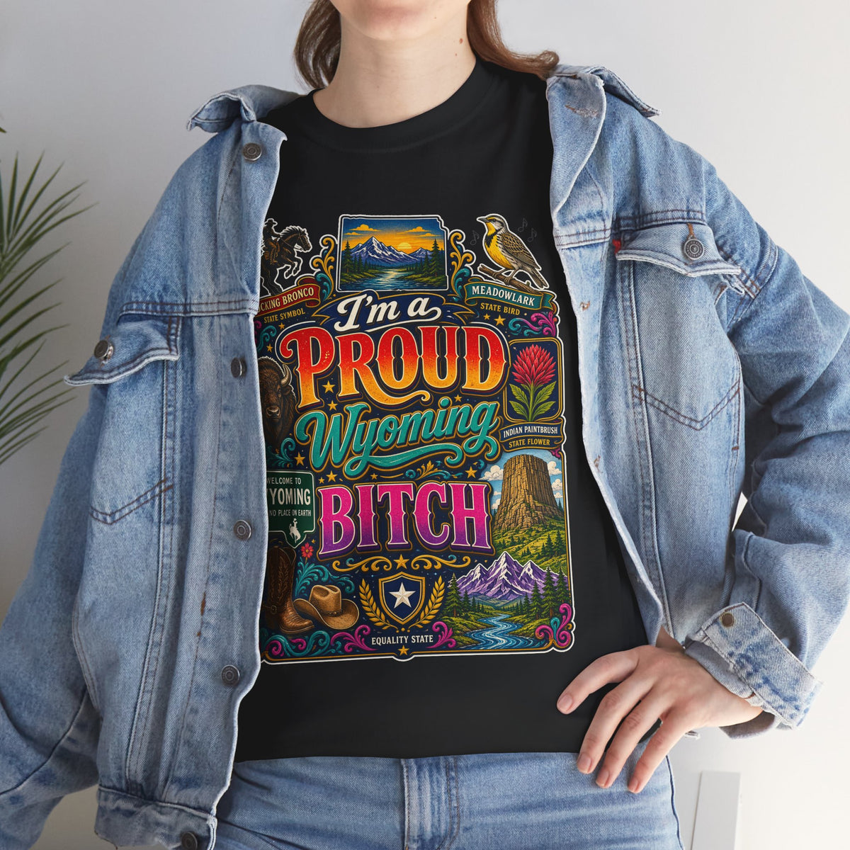 Wyoming Proud Bitch T‑Shirt — Retro State Pride Graphic Tee