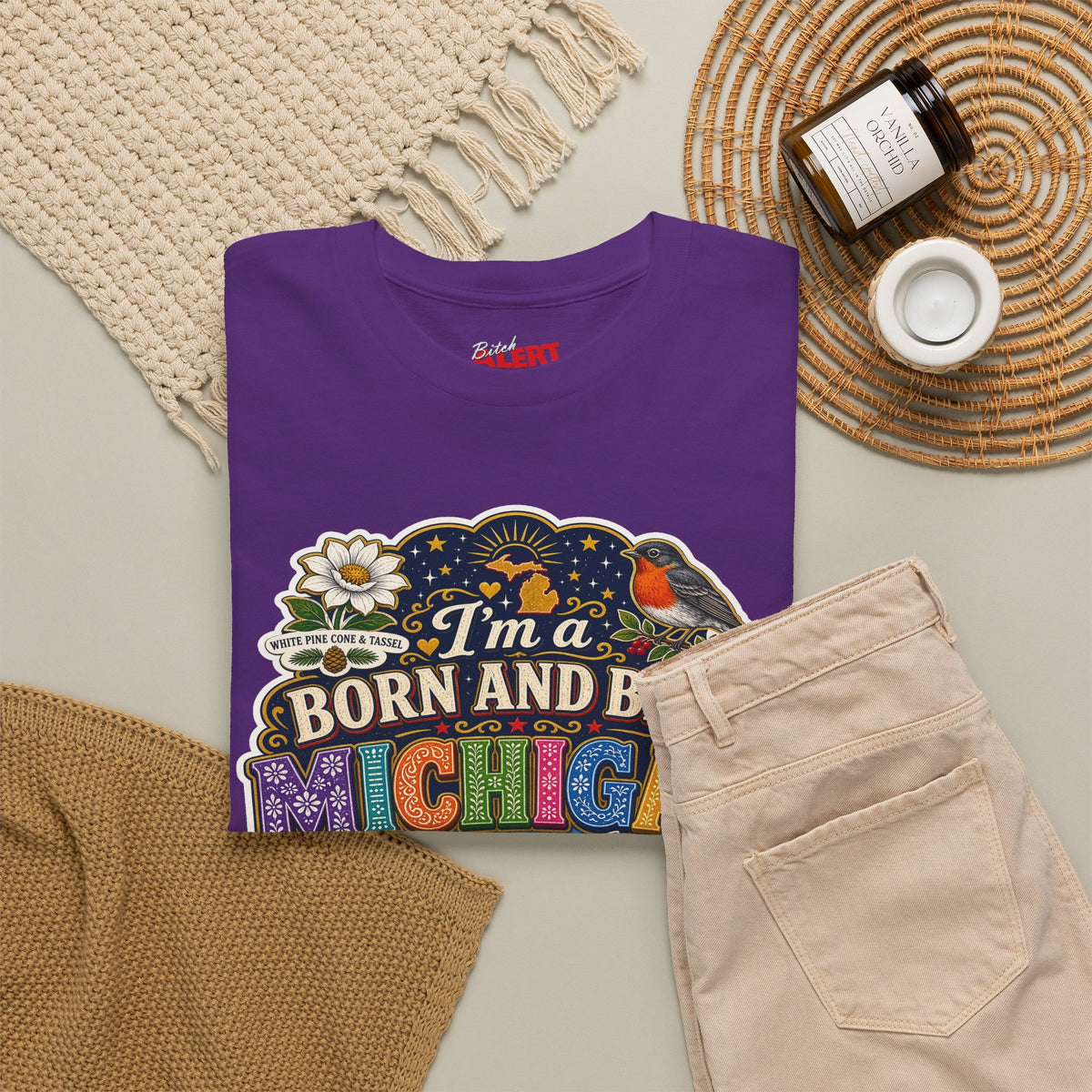 Michigan Born and Bred Tee — "I'm a Born and Bred Michigan Bitch" Graphic T‑Shirt